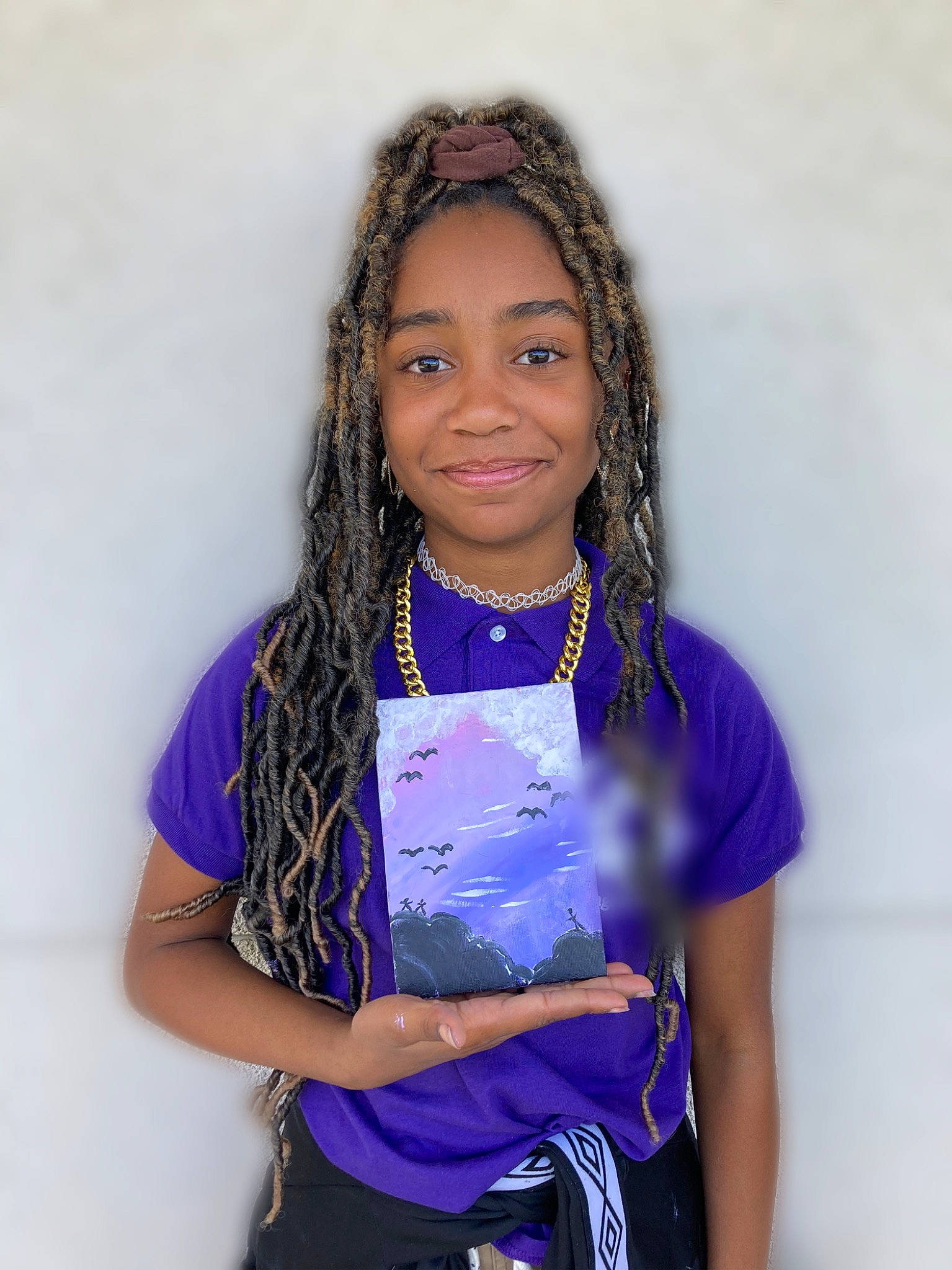 Leeára joined the competition — help win amazing prizes! arm, black_hair, child, chin, electric_blue, event, eyebrow, fashion_design, fun, happy, iris, jewellery, joy, long_hair, magenta, neck, necklace, person, purple, skin