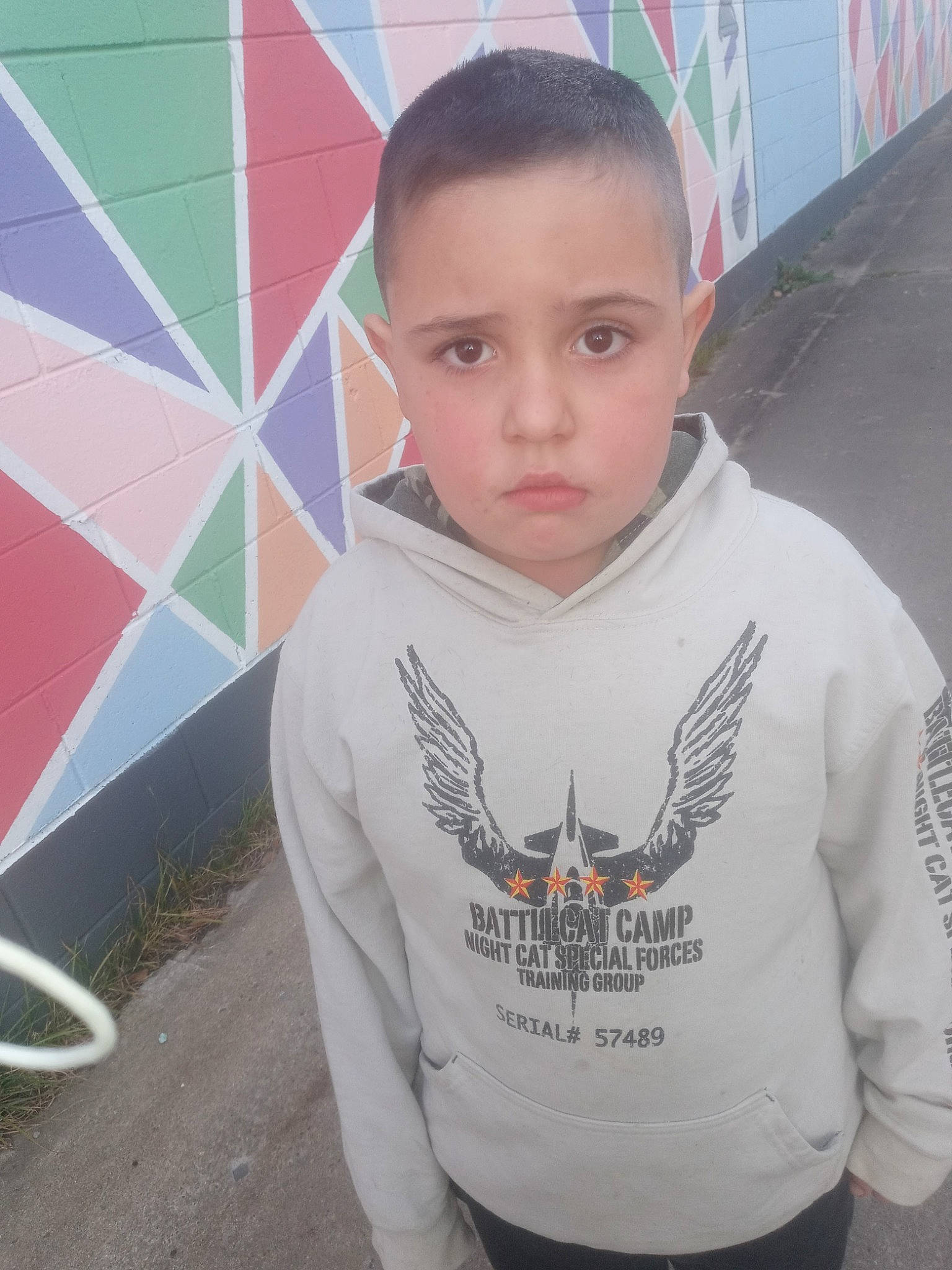 Kaiden joined the competition — help win amazing prizes! active_shirt, chin, cool, eye, face, facial_expression, forehead, grey, hair, happy, head, long_sleeved_t_shirt, neck, pattern, person, sleeve, sportswear, standing, street_fashion, t_shirt