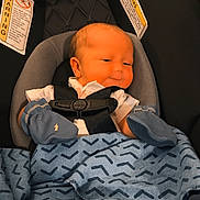 Luca is registered to the contest to win money with this photo: newborn, baby, car_seat, blanket, mittens, infant, child, clothing, seatbelt, fabric, pattern, portrait, indoor, cute, resting, small, person, young, comfort, safety