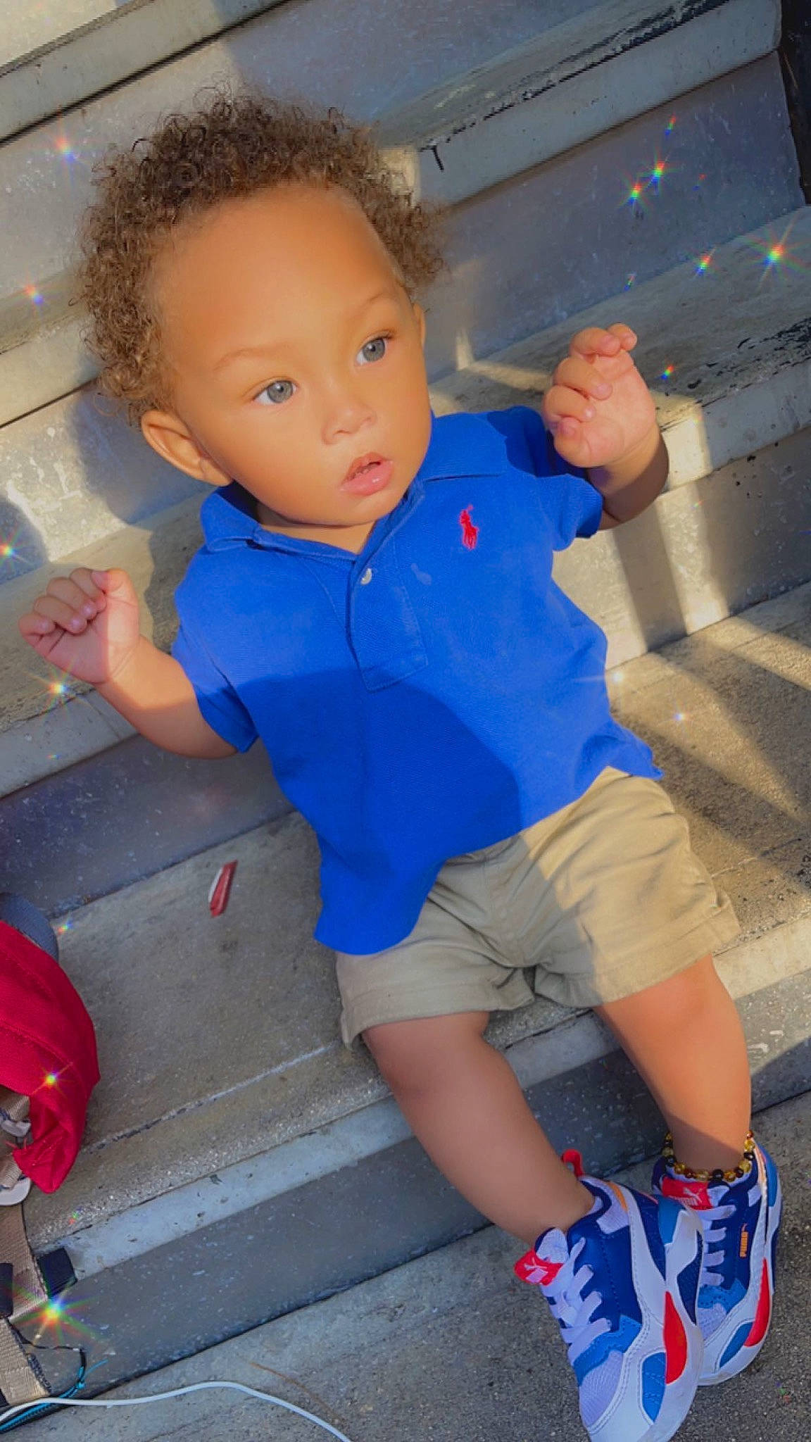 Joaquin joined the competition — help win amazing prizes! azure, baby_toddler_clothing, blue, child, cool, finger, fun, hairstyle, human_body, joint, leg, leisure, mouth, people, person, shorts, shoulder, skin, standing, surprise