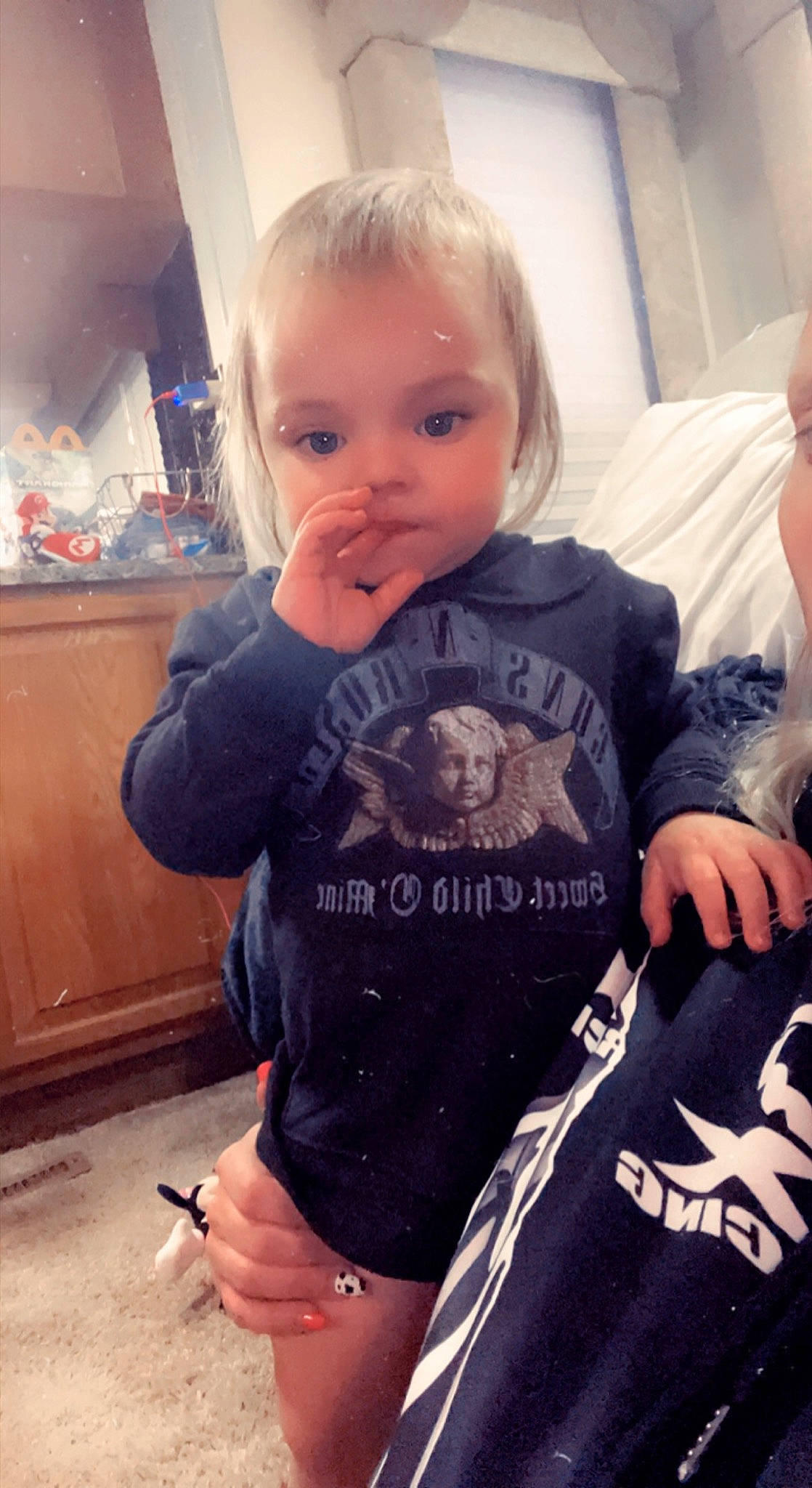 Kingsley joined the competition — help win amazing prizes! arm, baby_toddler_clothing, cabinetry, cheek, child, cloud, cool, eyelash, facial_expression, finger, gesture, happy, lip, mouth, nail, person, skin, sleeve, t_shirt, thumb