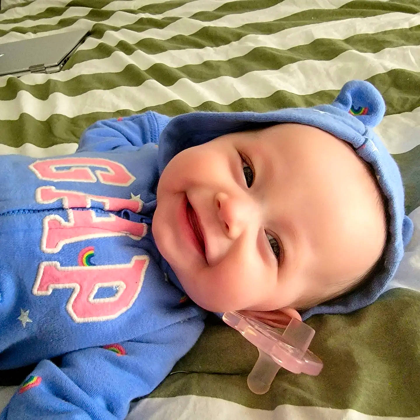 Ember joined the competition — help win amazing prizes! baby, baby_toddler_clothing, cheek, child, chin, comfort, eye, eyebrow, fun, happy, head, headwear, iris, joy, lip, nose, pattern, person, skin, sleeve