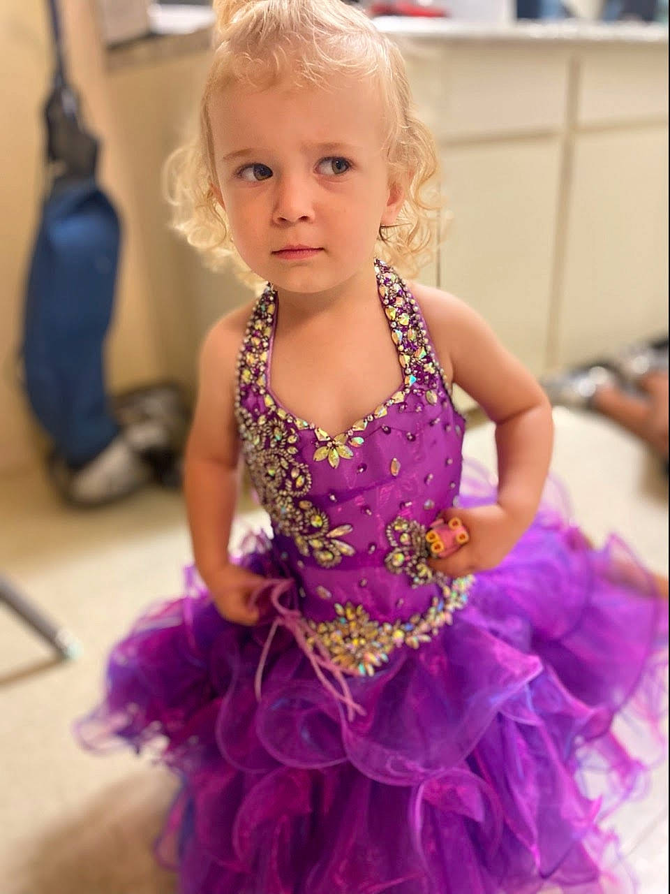 Kaydence joined the competition — help win amazing prizes! baby_toddler_clothing, ballet_tutu, blond, child, dance, dress, entertainment, event, fashion_design, formal_wear, hair, happy, jewellery, magenta, person, photograph, pink, purple, snapshot, toddler