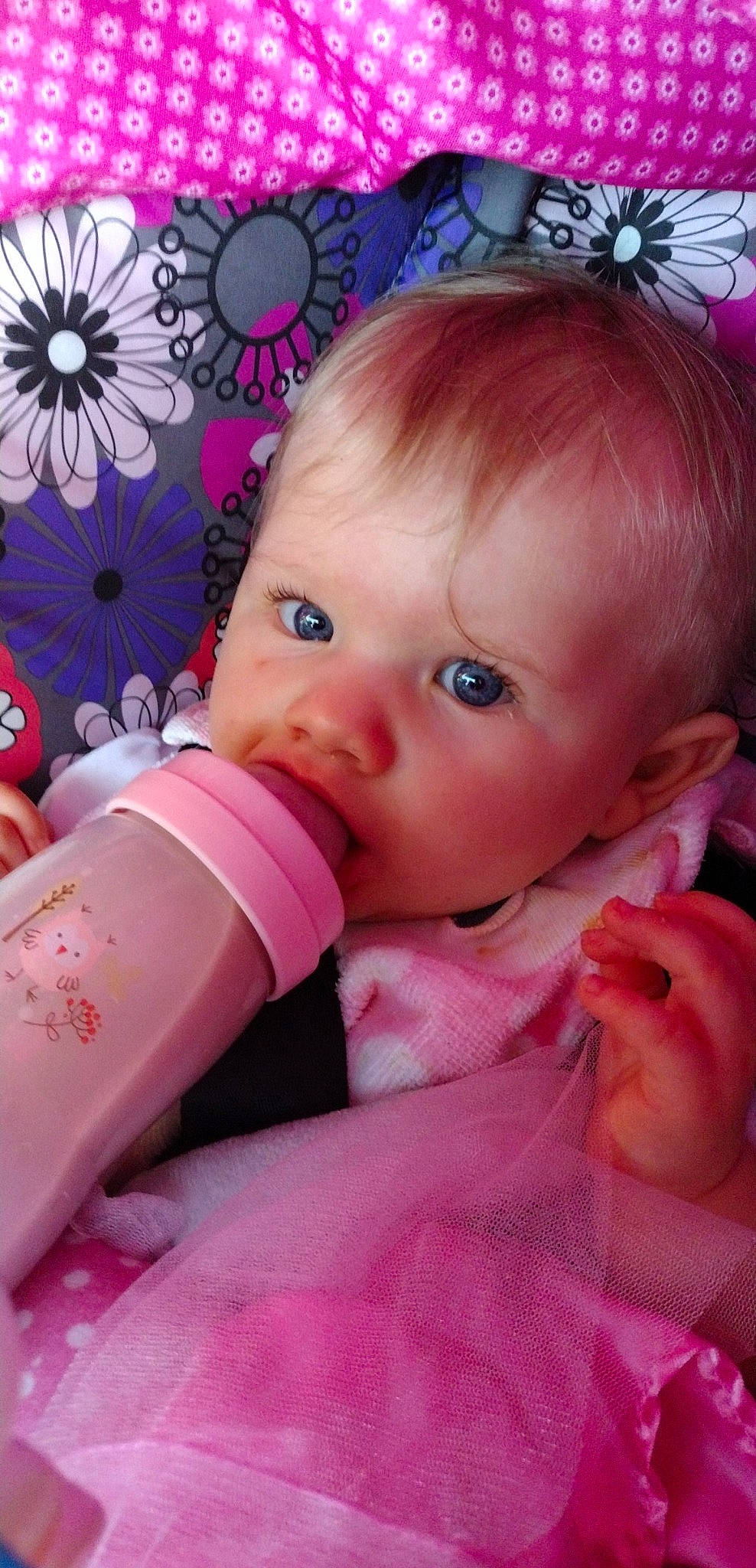 Kaydence joined the competition — help win amazing prizes! baby, baby_toddler_clothing, beauty, cheek, child, eyebrow, eyelash, facial_expression, finger, hairstyle, hand, happy, iris, lip, mouth, nose, person, pink, product, skin