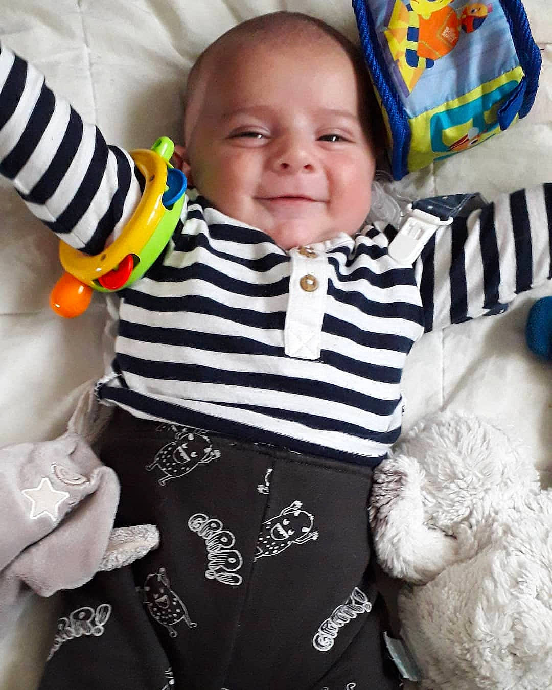 Emrys participe au concours pour gagner de l'argent avec cette photo : baby, baby_products, baby_toddler_clothing, child, head, joy, person, play, product, stuffed_toy, toddler