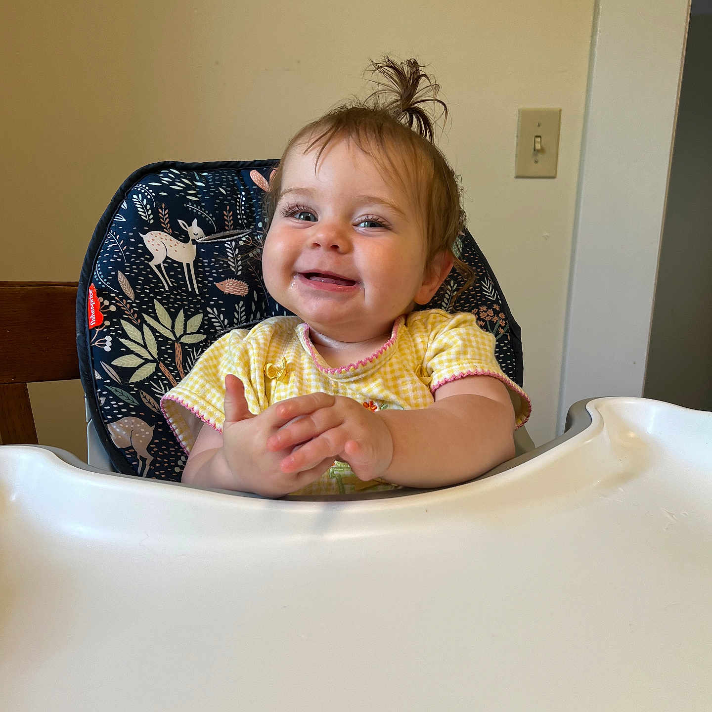Adelaide joined the competition — help win amazing prizes! baby, bodypart, chair, cutlery, eating, face, finger, food, furniture, hand, happy, head, hottub, person, photography, portrait, sitting, smile, spoon, tub