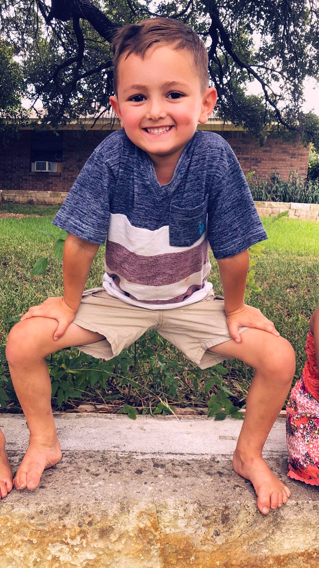 Easton joined the competition — help win amazing prizes! abdomen, boy, child, day, fun, girl, grass, infant, joy, leg, pattern, person, plant, play, sitting, skin, smile, summer, toddler, tree