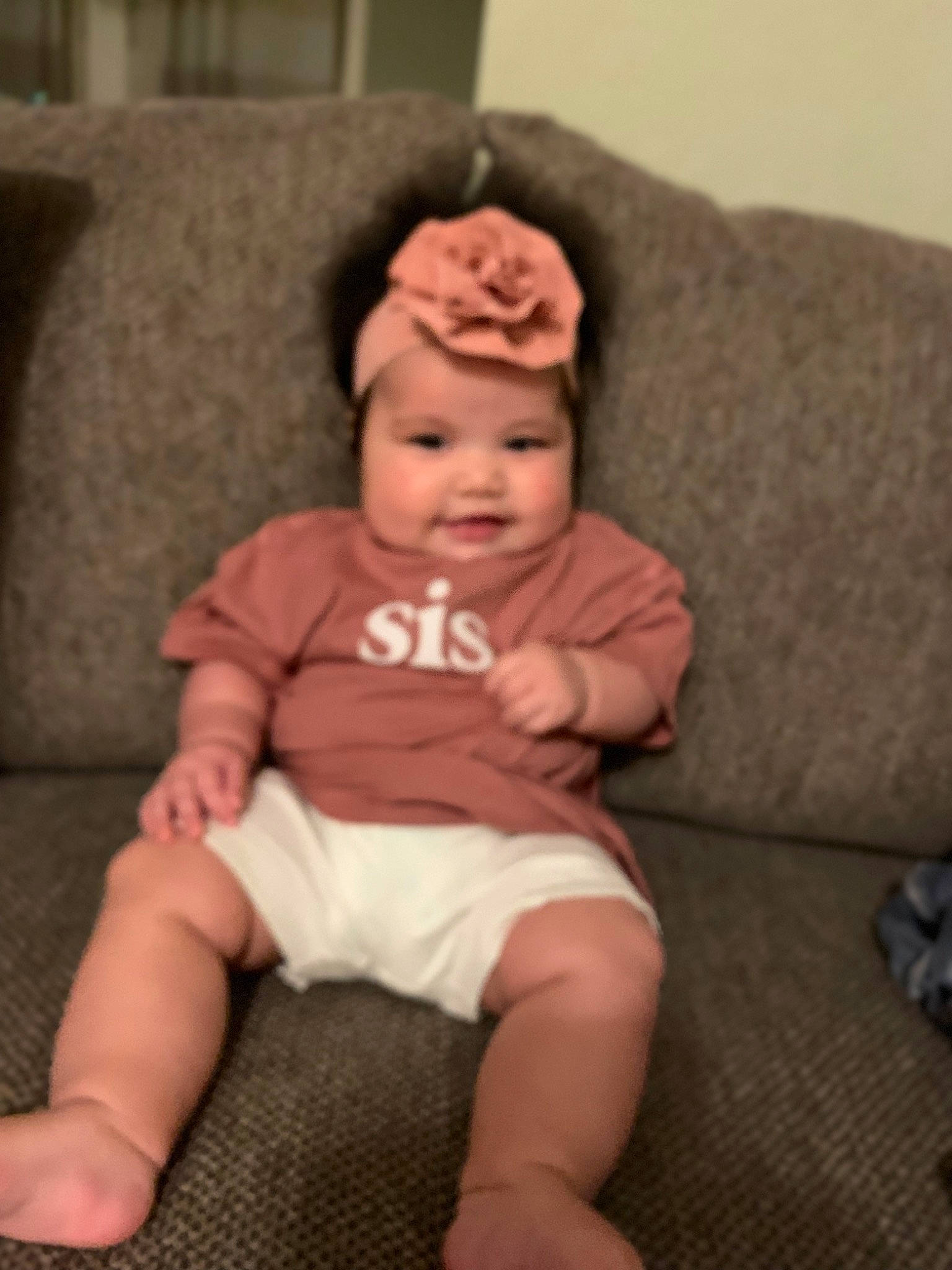 Azriel joined the competition — help win amazing prizes! baby, baby_toddler_clothing, cap, cheek, child, comfort, costume_hat, couch, eye, fashion_accessory, fun, hat, headwear, human_leg, lap, person, room, sitting, skin, sleeve