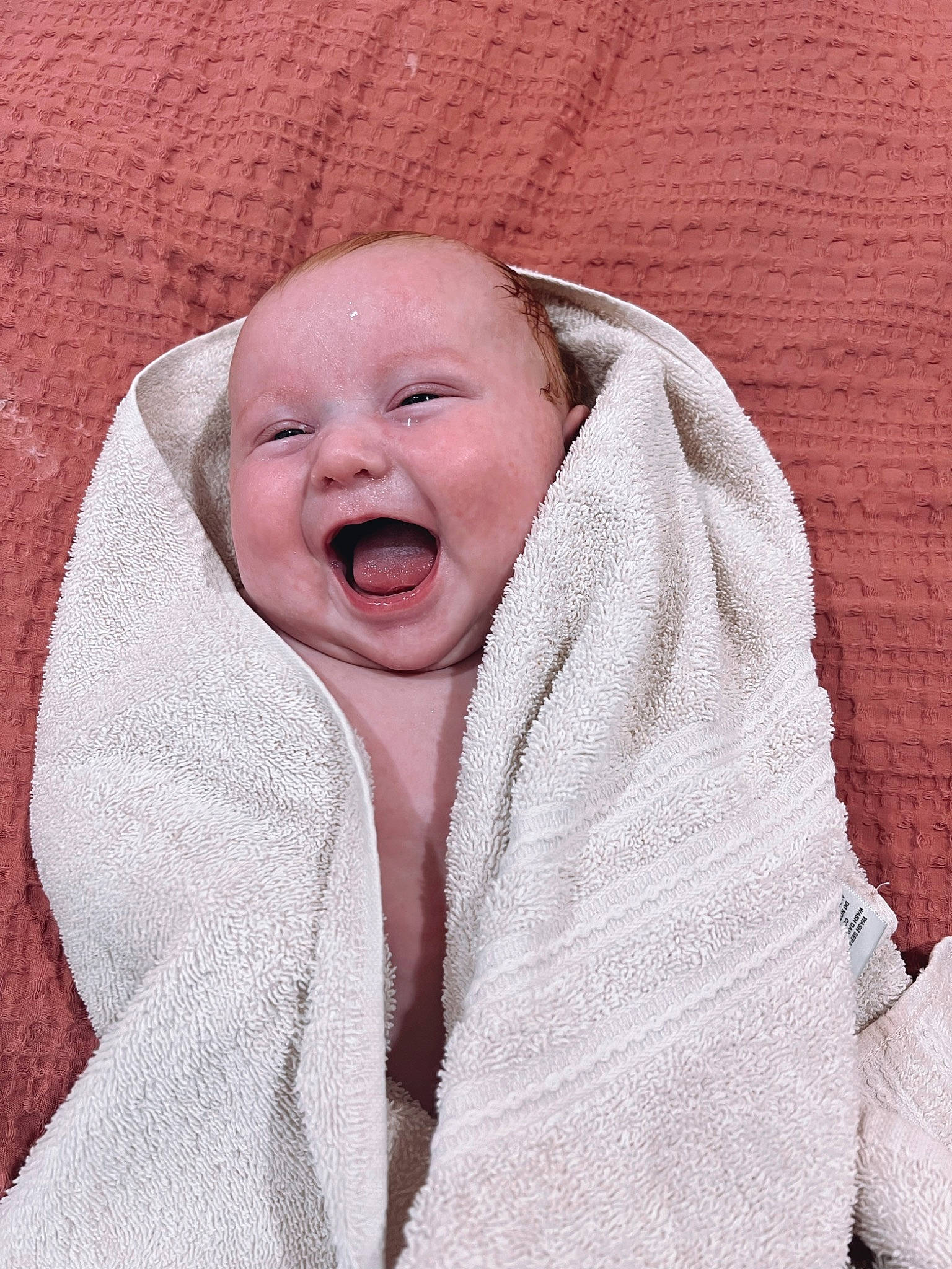 Ayva joined the competition — help win amazing prizes! baby, baby_laughing, baby_toddler_clothing, carmine, child, comfort, event, fun, gesture, happy, headwear, laugh, linens, person, portrait_photography, shout, sleeve, smile, toddler, tooth