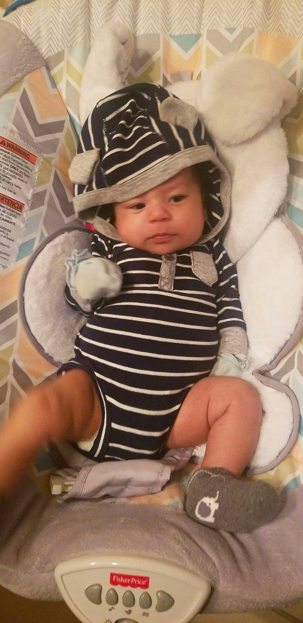 Esteban joined the competition — help win amazing prizes! baby, baby_toddler_clothing, cap, child, hat, headgear, headwear, person, toddler