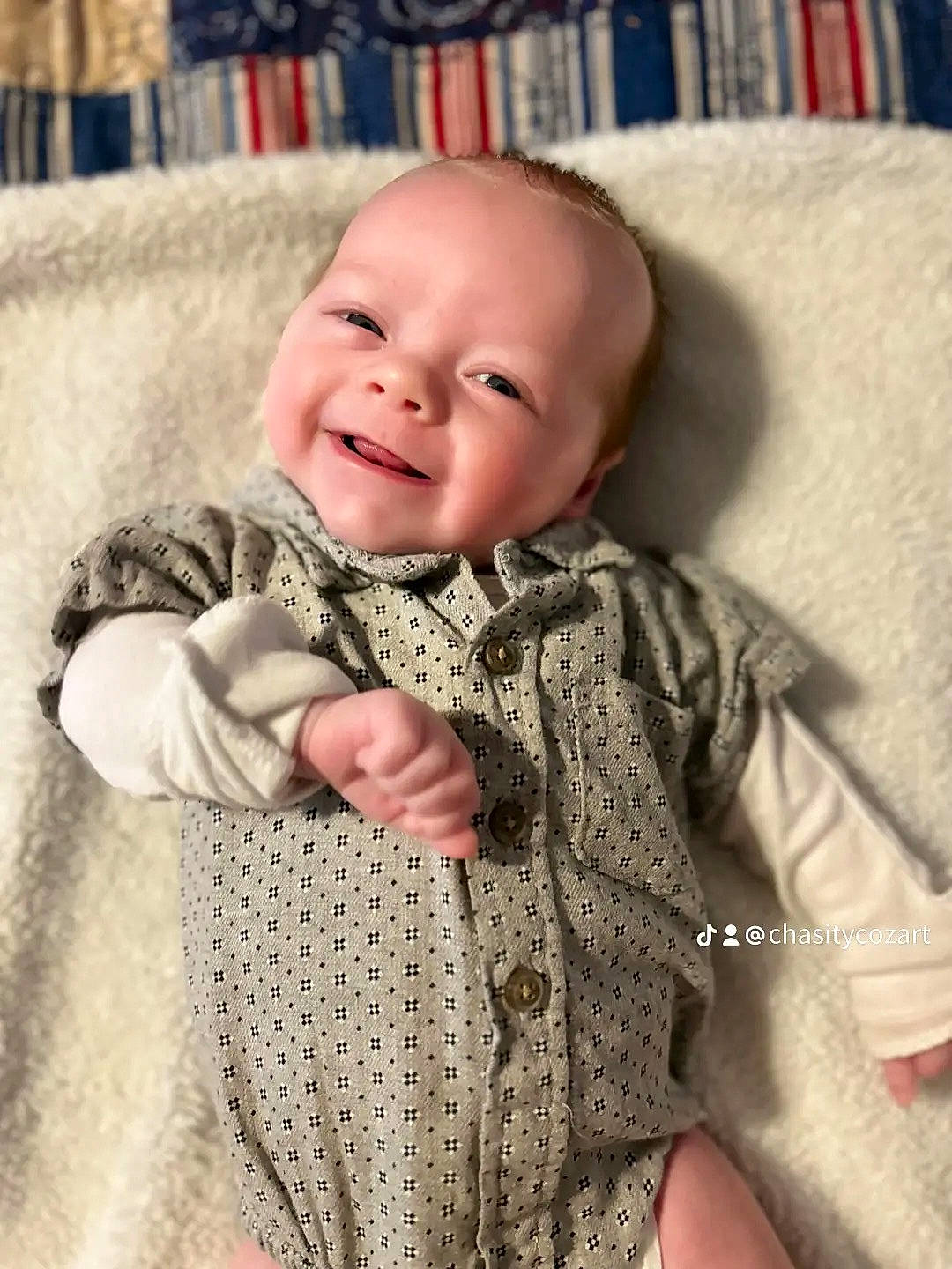 Maverick joined the competition — help win amazing prizes! baby, baby_toddler_clothing, cheek, child, chin, collar, comfort, eye, face, gesture, happy, head, headgear, iris, joy, nose, pattern, person, skin, sleeve