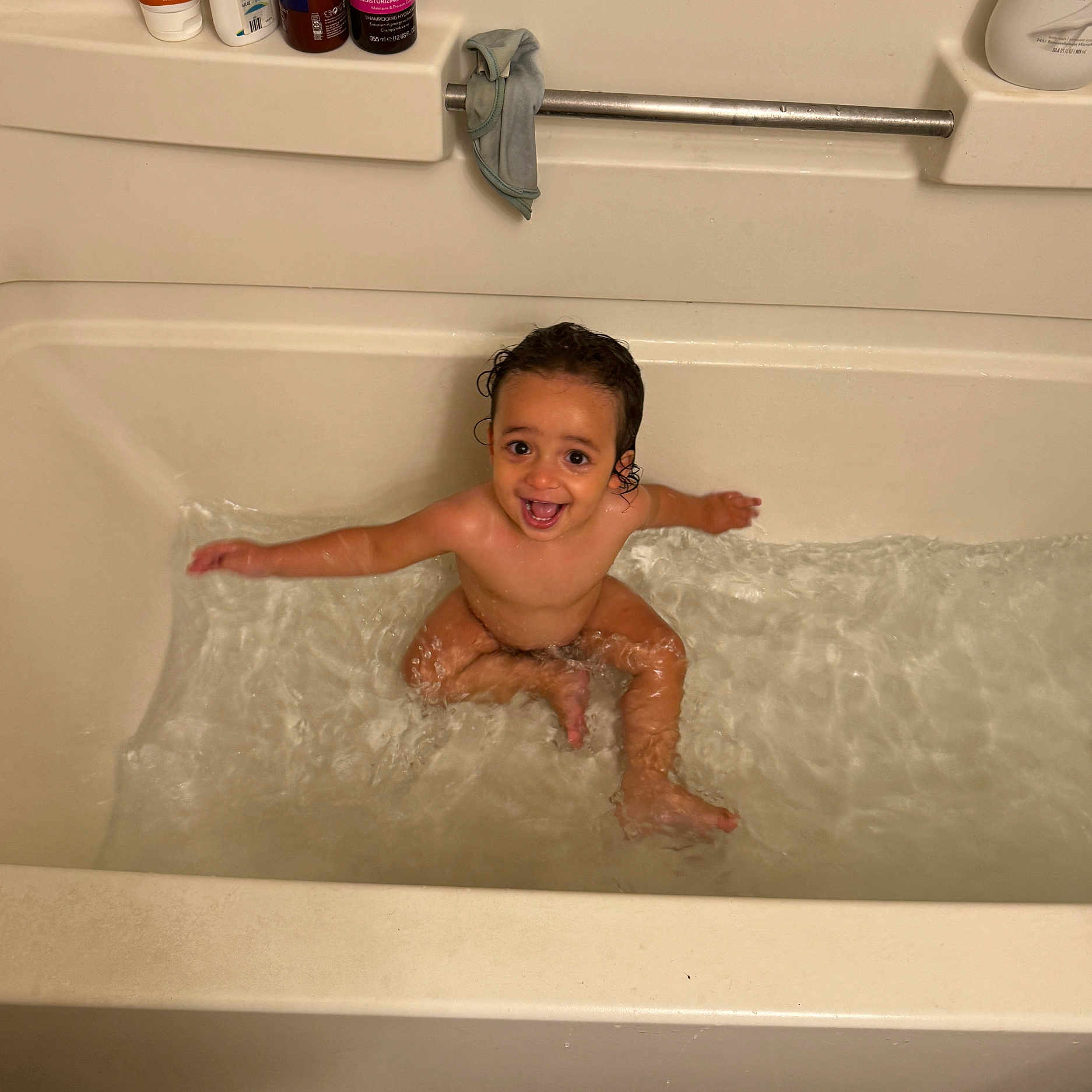 Isayah joined the competition — help win amazing prizes! baby, bathing, bathtub, bodypart, face, finger, hand, head, hottub, indoors, leisureactivities, person, photography, portrait, sport, swimming, tub, water, watersports