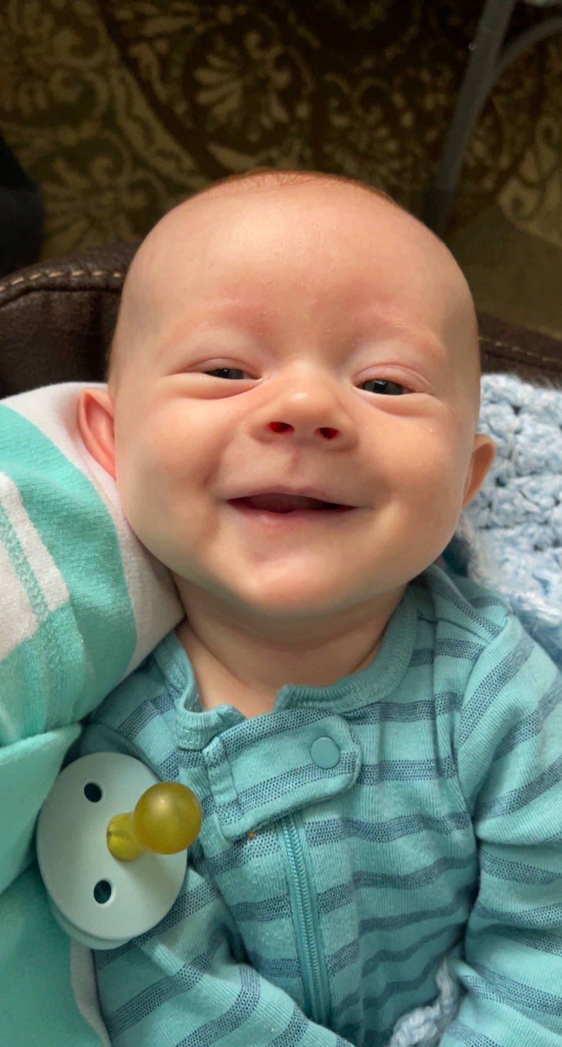 Harlow joined the competition — help win amazing prizes! baby, baby_laughing, baby_toddler_clothing, cheek, child, eyelash, facial_expression, fun, happy, iris, joy, lip, mammal, mouth, nose, people, person, product, skin, sleeve