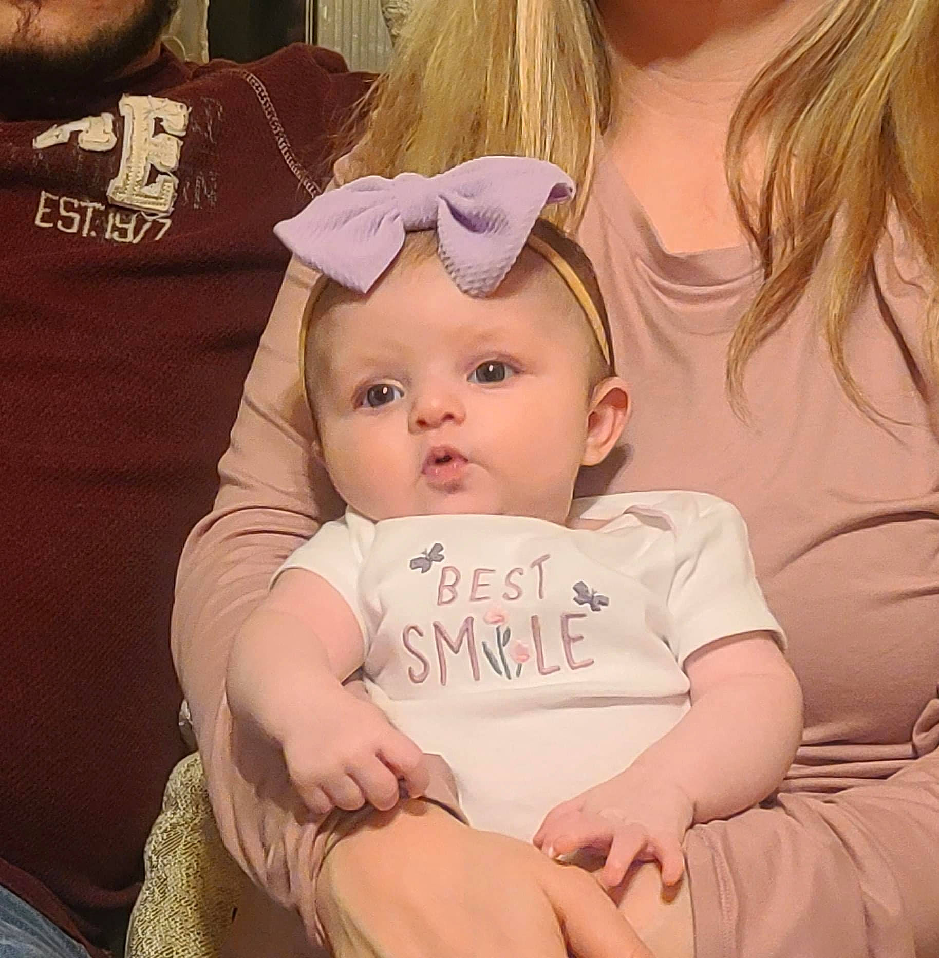 Freya joined the competition — help win amazing prizes! arm, baby, baby_toddler_clothing, cheek, chin, ear, eyelash, facial_expression, finger, fun, gesture, happy, iris, mammal, mouth, person, pink, product, skin, sleeve