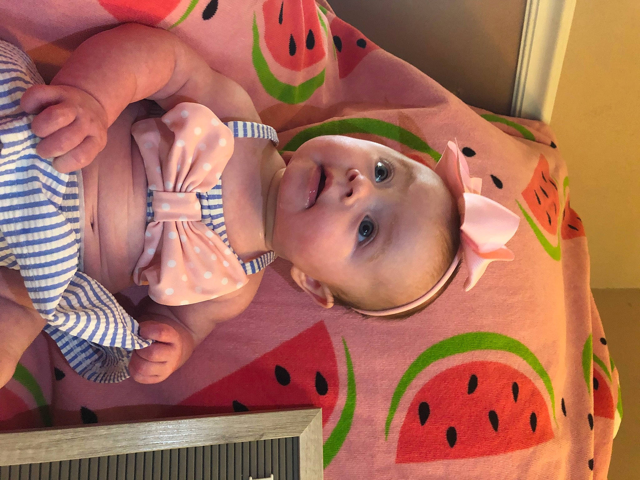 Cayson is registered to the contest to win money with this photo: art, baby, carmine, cheek, chest, child, chin, eye, eyelash, fun, head, headgear, mouth, nose, orange, person, personal_protective_equipment, pink, toddler, toy