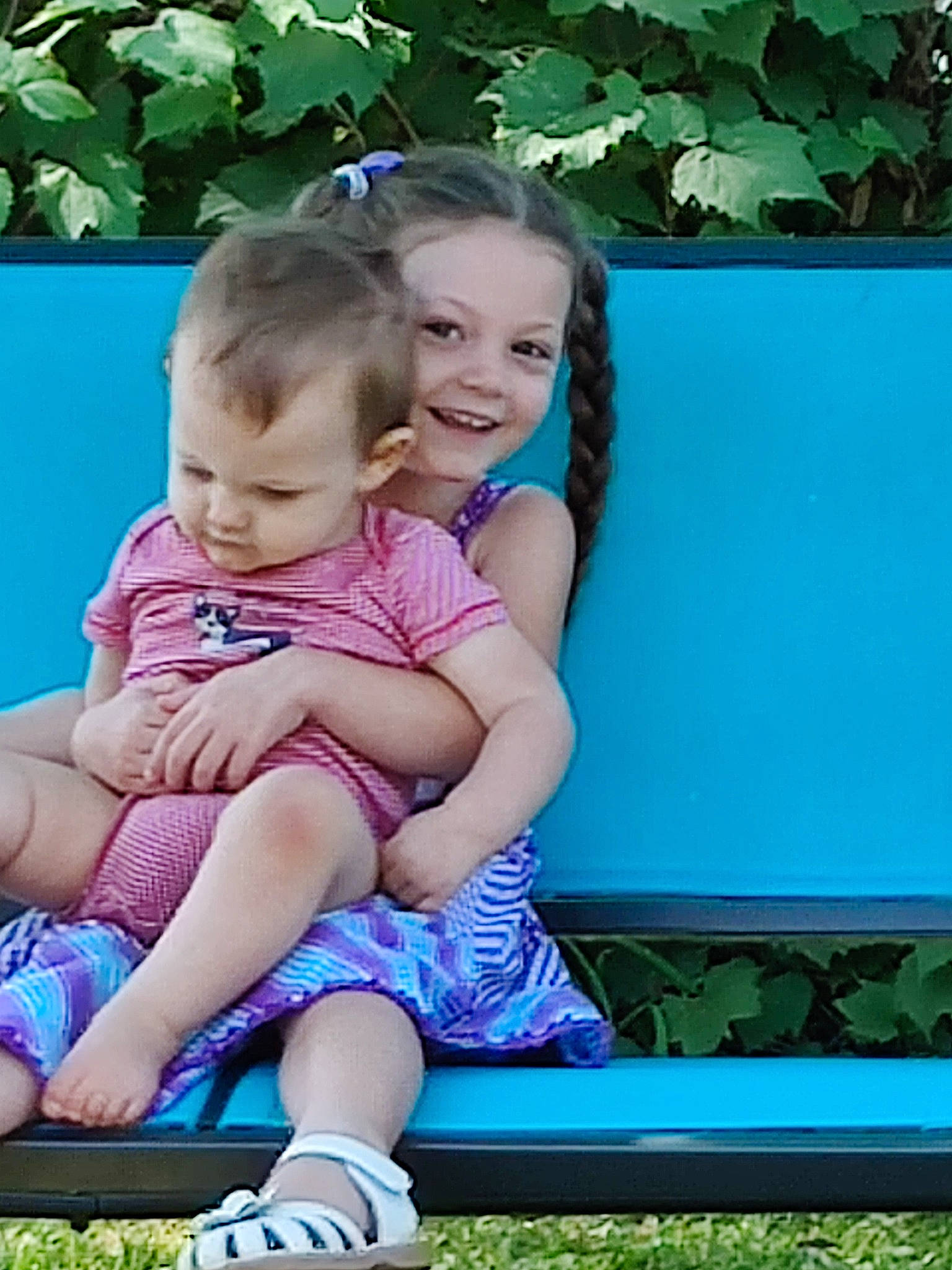 Lillyann joined the competition — help win amazing prizes! aqua, arm, baby_toddler_clothing, blue, dress, face, fun, grass, green, happy, head, joy, leisure, people_in_nature, person, photograph, pink, plant, skin, smile