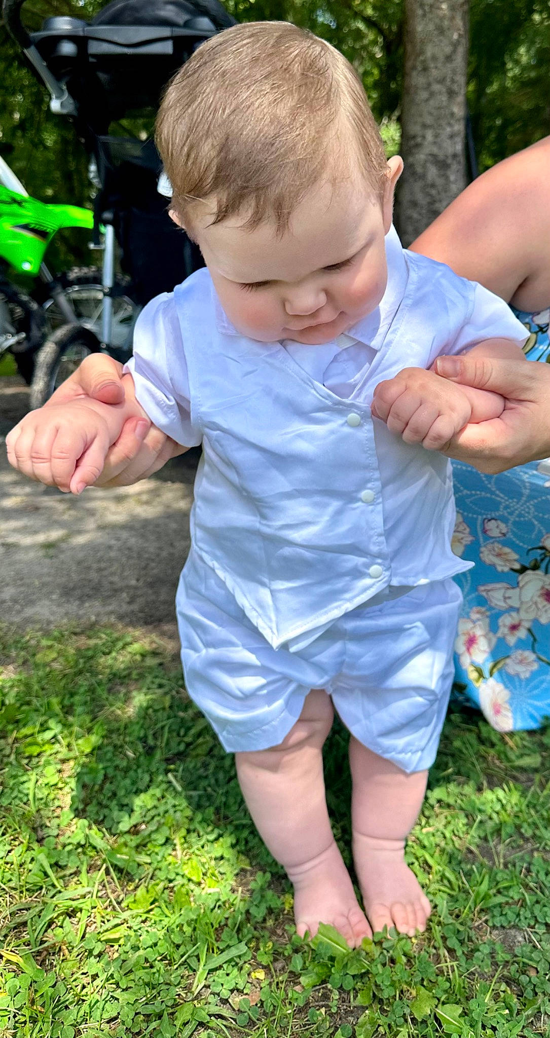 Jason joined the competition — help win amazing prizes! barefoot, child, finger, fun, gesture, grass, grass_family, green, hand, happy, lawn, leaf, leisure, people_in_nature, person, plant, shorts, smile, t_shirt, thumb