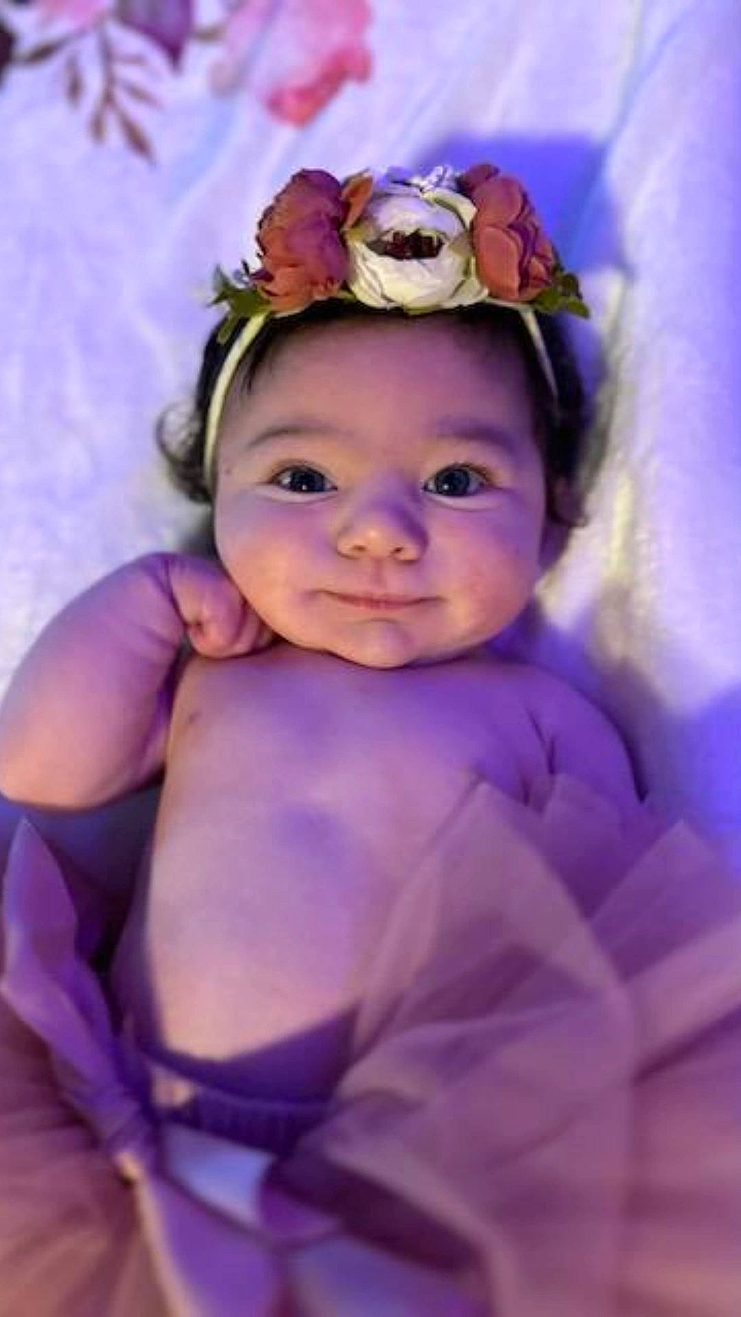 Madelyne is registered to the contest to win money with this photo: baby, baby_toddler_clothing, electric_blue, face, flash_photography, hair_accessory, happy, hat, headband, headgear, headpiece, headwear, iris, magenta, person, petal, pink, purple, sunglasses, toddler