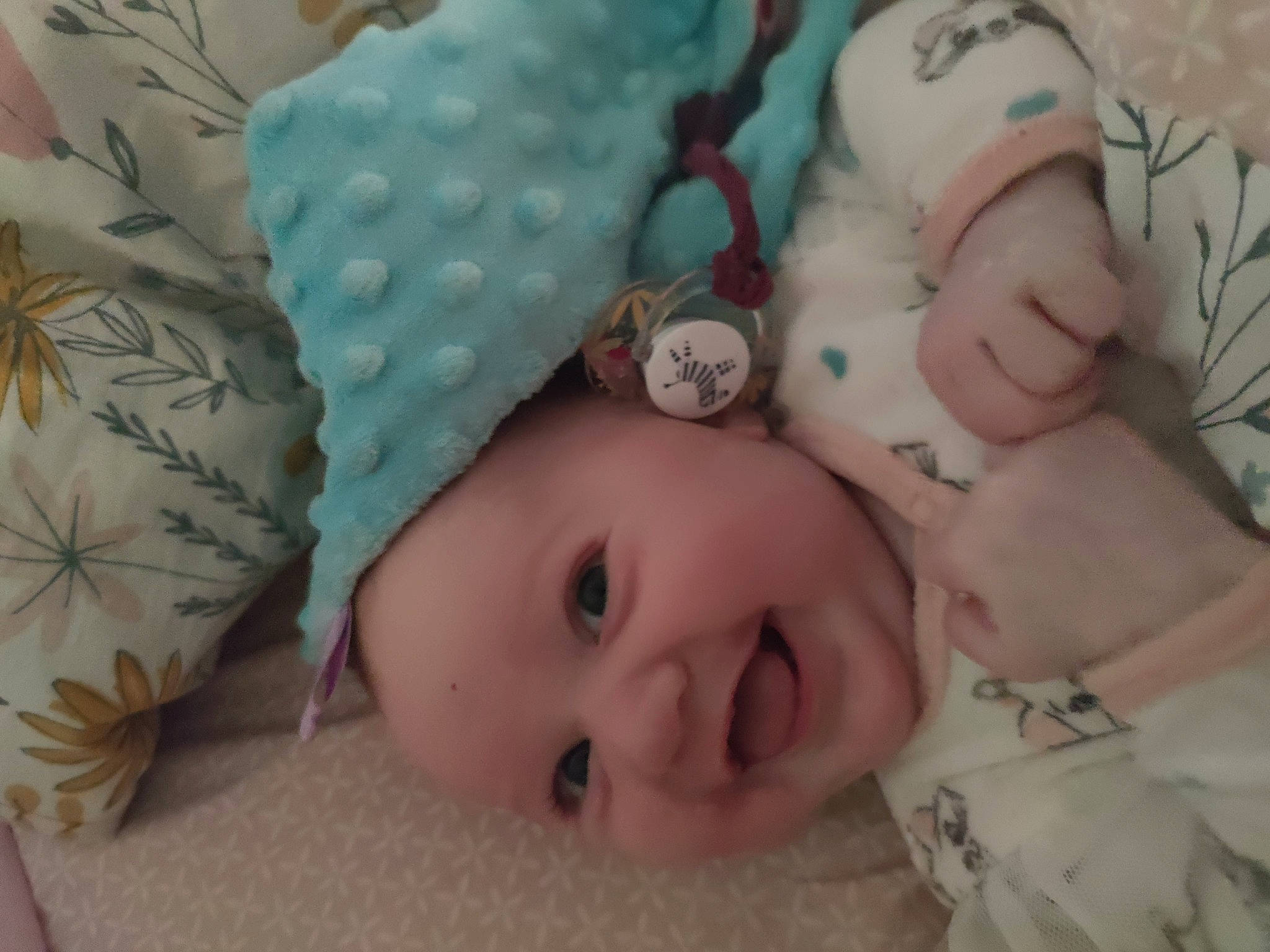 Katalya a rejoint le concours — aidez-le/la à gagner de superbes lots ! baby, baby_toddler_clothing, cheek, child, eye, face, facial_expression, hand, head, headwear, iris, leaf, lip, nose, organ, person, pink, product, skin, smile