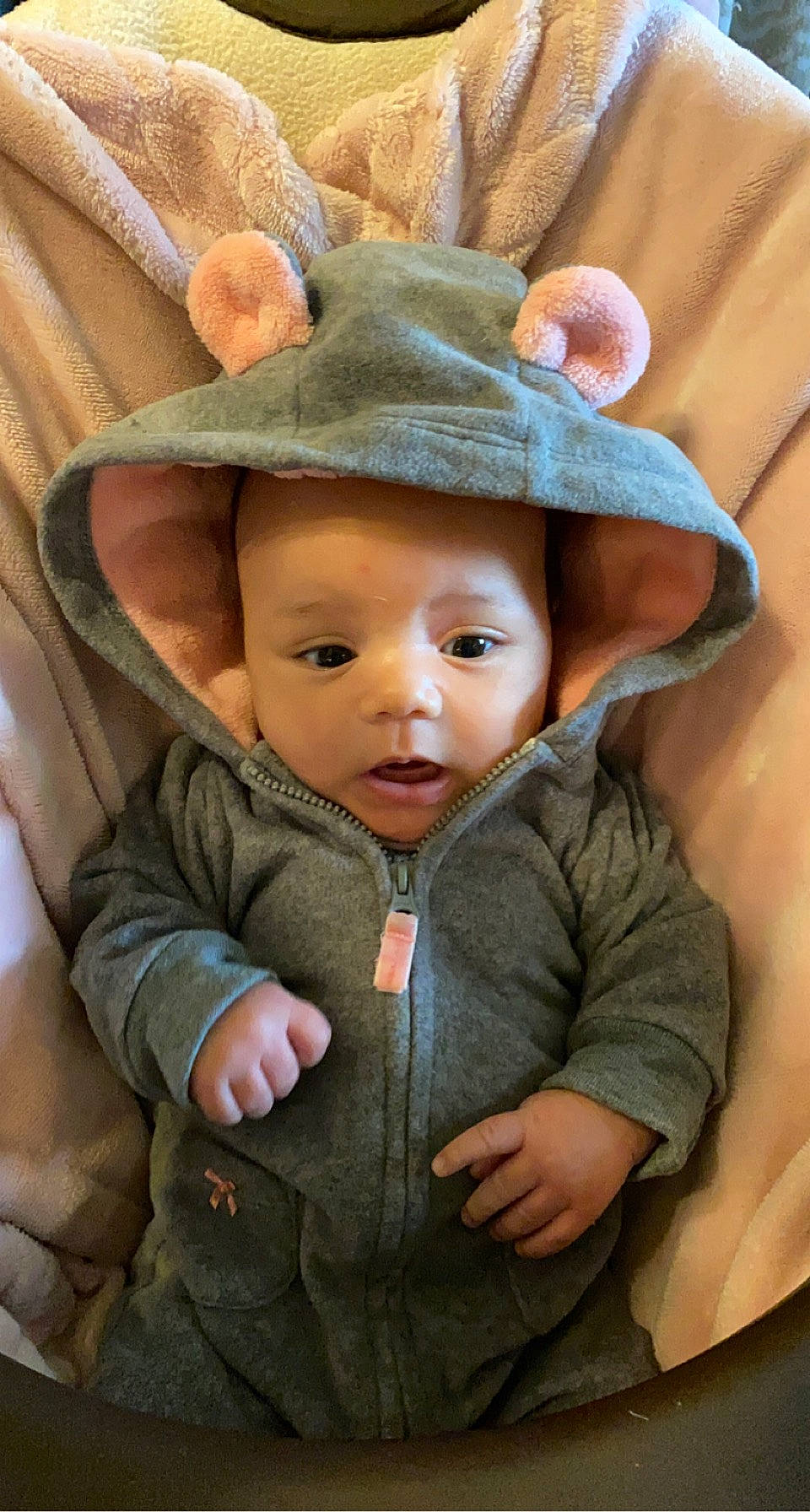 Gianna joined the competition — help win amazing prizes! baby, baby_toddler_clothing, cap, cheek, child, fun, gesture, grass, happy, hat, headgear, human_body, lip, nose, organ, outerwear, person, sleeve, sun_hat, toddler