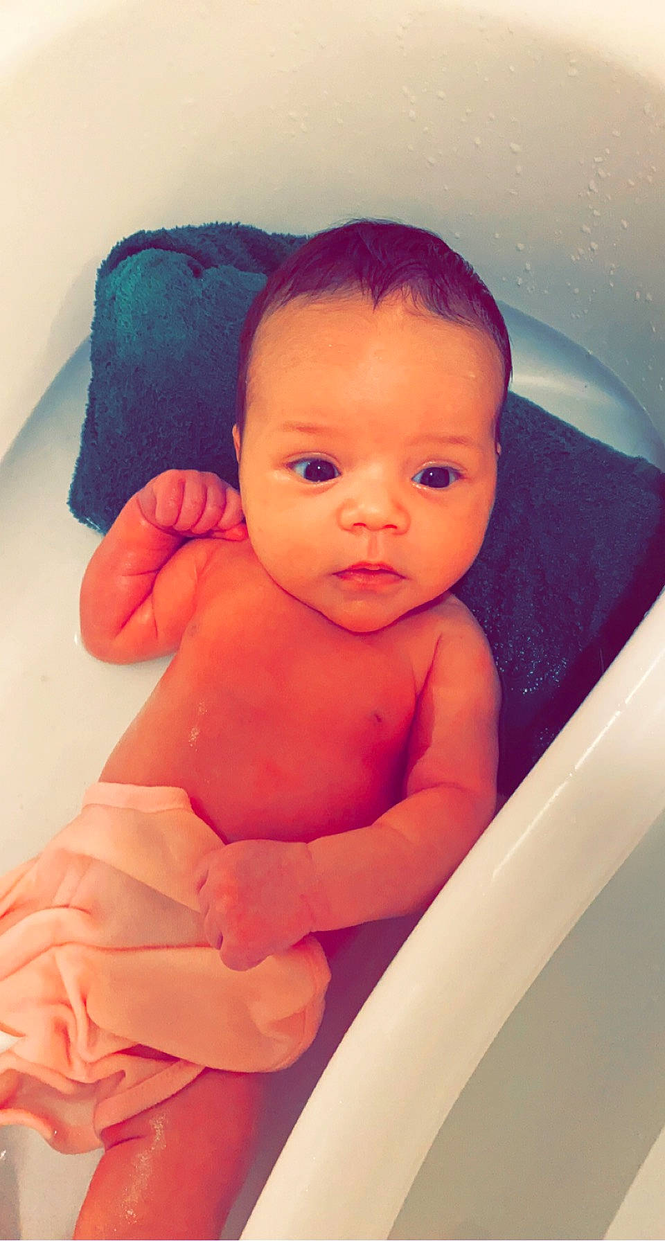 Gianna joined the competition — help win amazing prizes! baby, baby_bathing, cheek, chest, chin, eye, eyebrow, eyelash, facial_expression, finger, gesture, human_body, iris, lip, mouth, neck, nose, organ, person, skin
