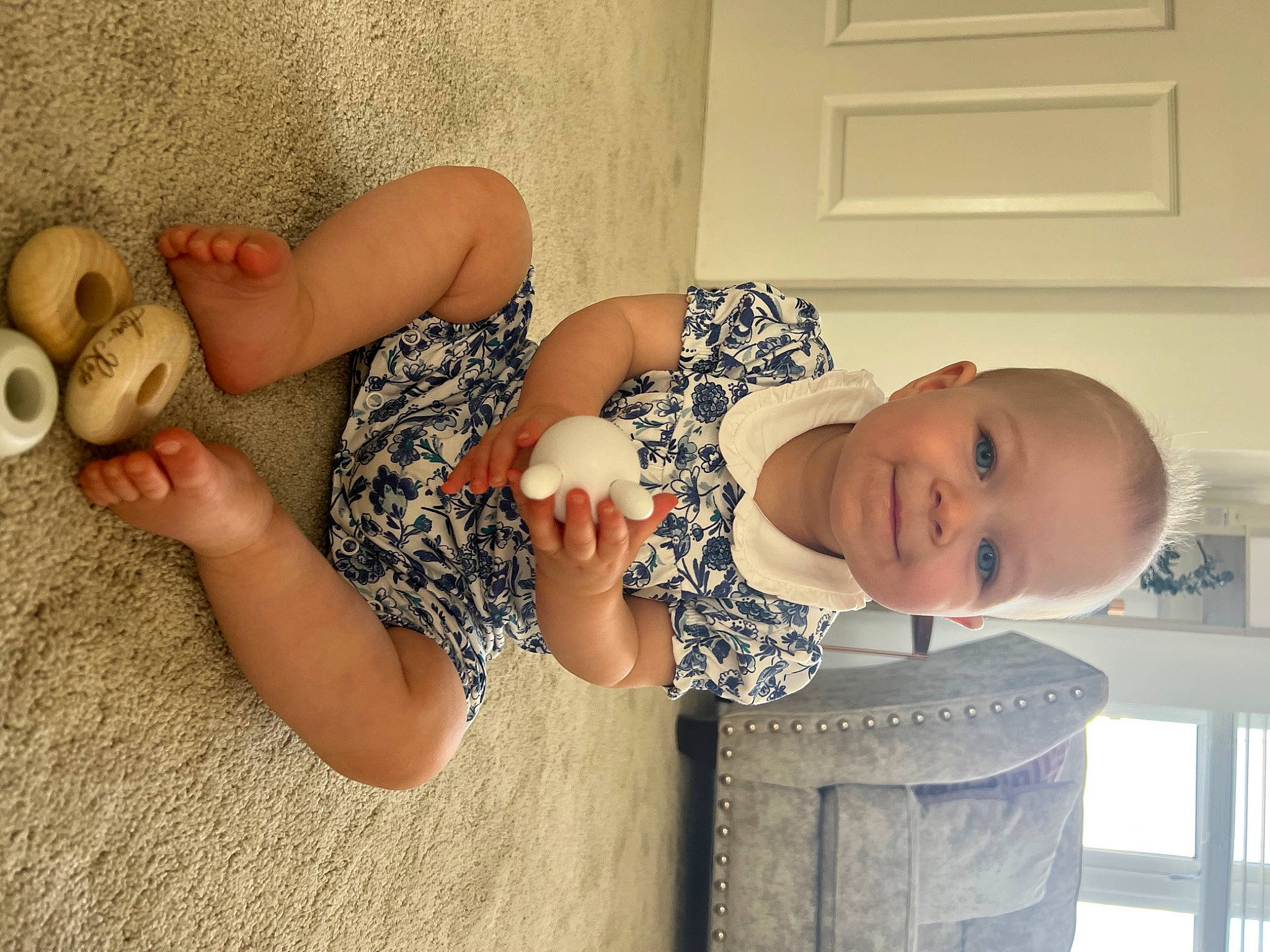 Ava-rose joined the competition — help win amazing prizes! baby, baby_toddler_clothing, door, elbow, finger, gesture, hand, happy, hat, human_leg, joy, leg, mammal, person, skin, smile, thumb, toddler, toy, vertebrate