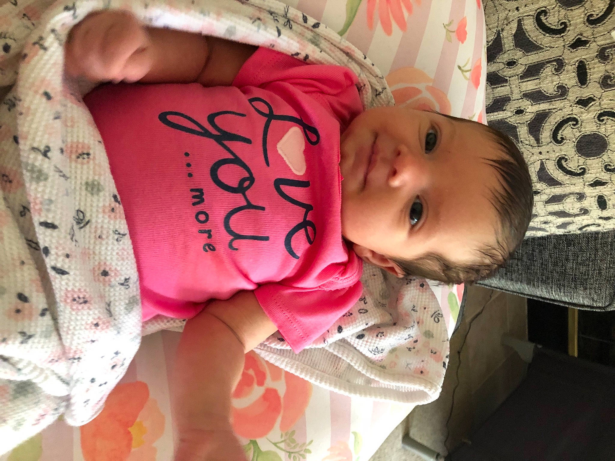 Aster Raea joined the competition — help win amazing prizes! abdomen, baby, baby_toddler_clothing, beauty, cheek, child, flesh, font, happy, human_leg, linens, magenta, mouth, pattern, person, pink, room, skin, sleeve, thigh