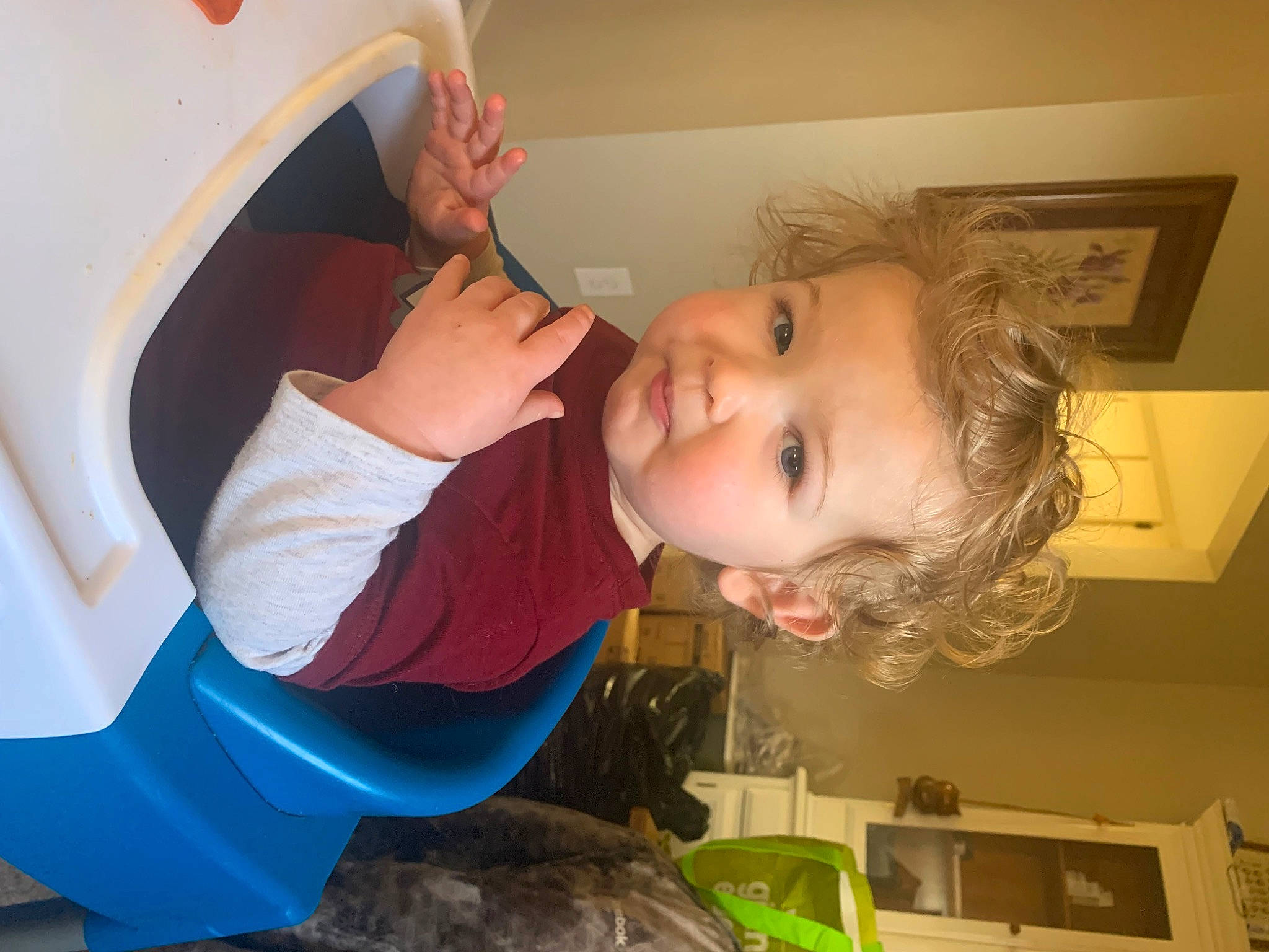 Kayden is registered to the contest to win money with this photo: baby, cheek, child, chin, ear, eyebrow, eyelash, flooring, fun, happy, iris, jaw, mouth, nose, person, play, room, skin, smile, toddler