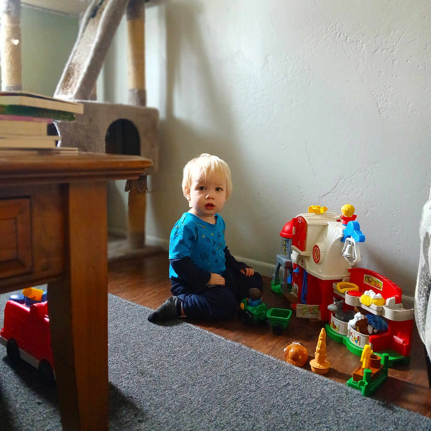 Orion is registered to the contest to win money with this photo: architecture, baby, building, clothing, face, footwear, furniture, head, homedecor, indoors, livingroom, pants, person, photography, portrait, room, rug, shoe, toy, wood