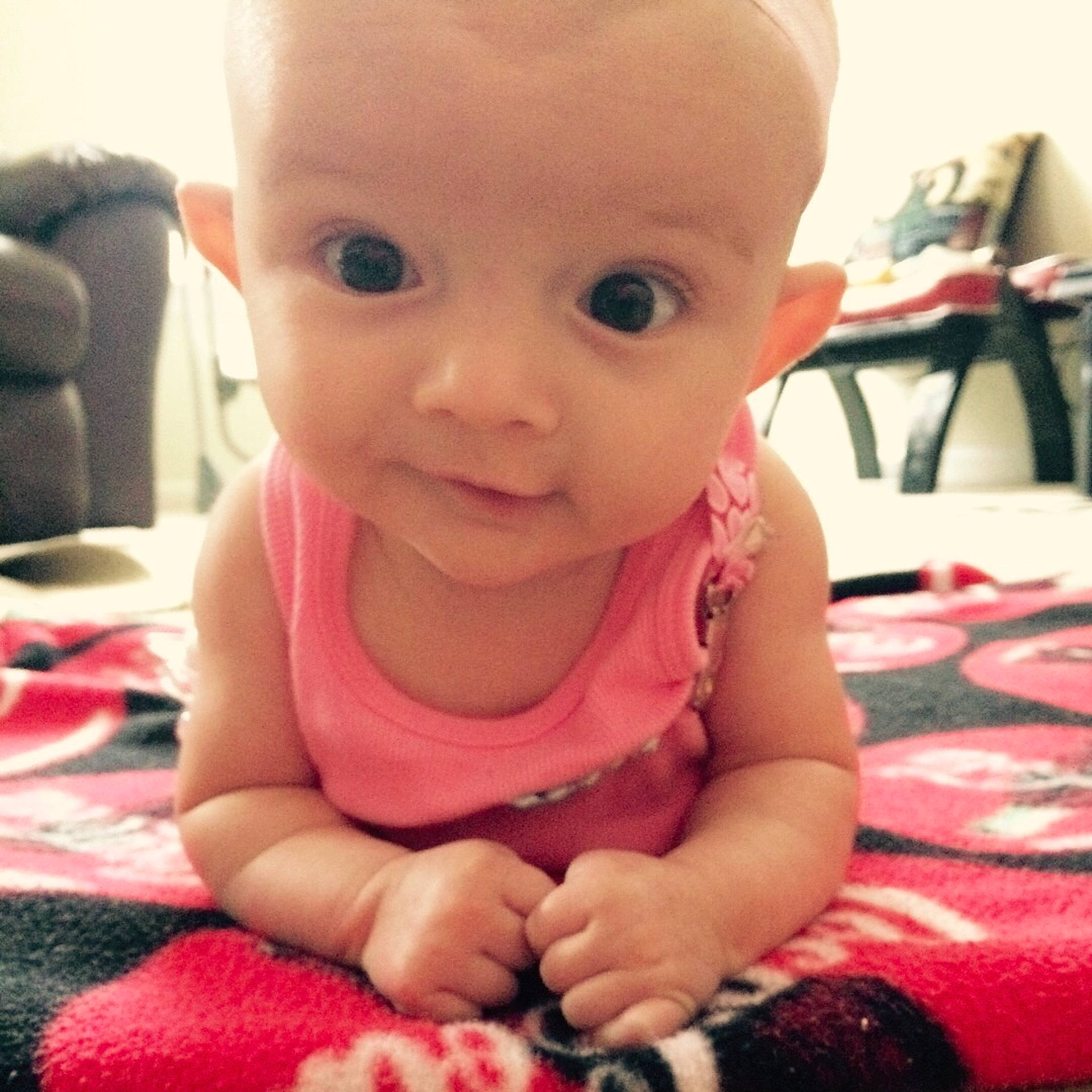 Emmarie joined the competition — help win amazing prizes! cheek, child, chin, day, ear, eye, eyebrow, face, finger, girl, hand, head, infant, lip, mouth, nose, organ, skin, smile, toddler