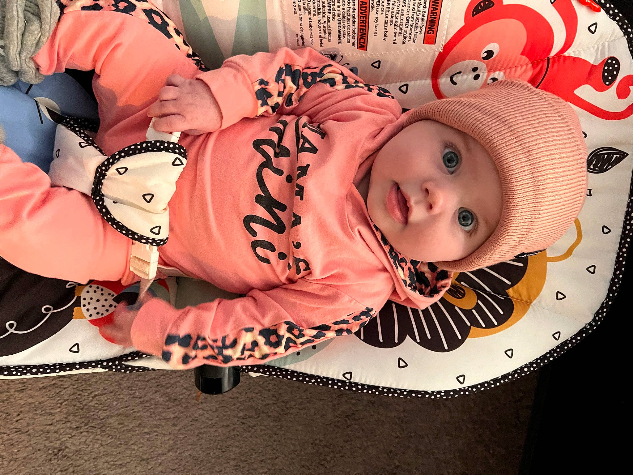 Hailey is registered to the contest to win money with this photo: art, baby, baby_toddler_clothing, carmine, child, costume_hat, eyelash, fashion_accessory, fictional_character, font, graphics, happy, hat, headwear, mouth, orange, pattern, person, pink, smile