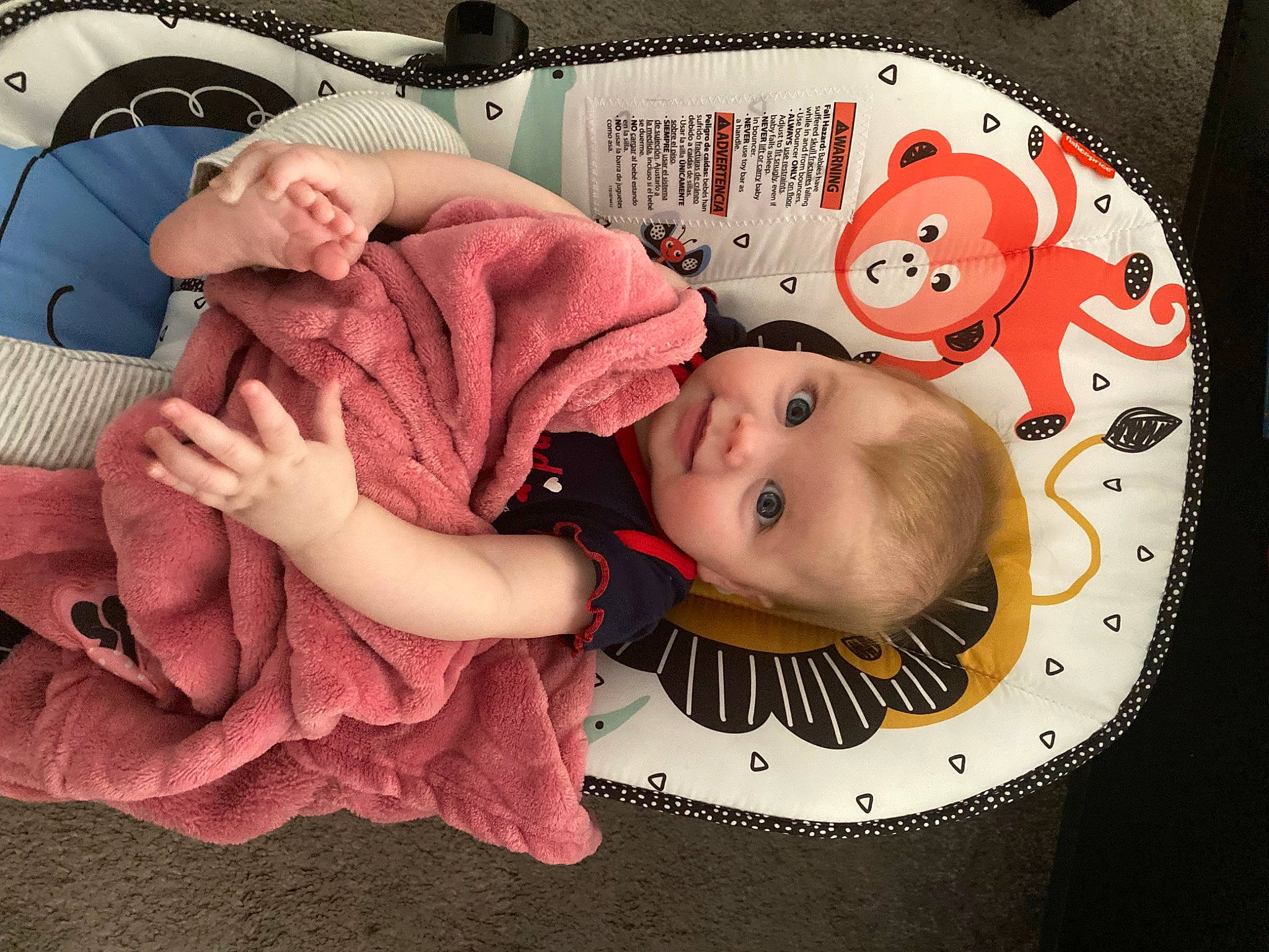 Hailey joined the competition — help win amazing prizes! art, baby, baby_products, baby_sleeping, baby_toddler_clothing, carmine, cheek, child, circle, comfort, fashion_accessory, font, headgear, pattern, person, pink, room, sleeve, textile, toddler