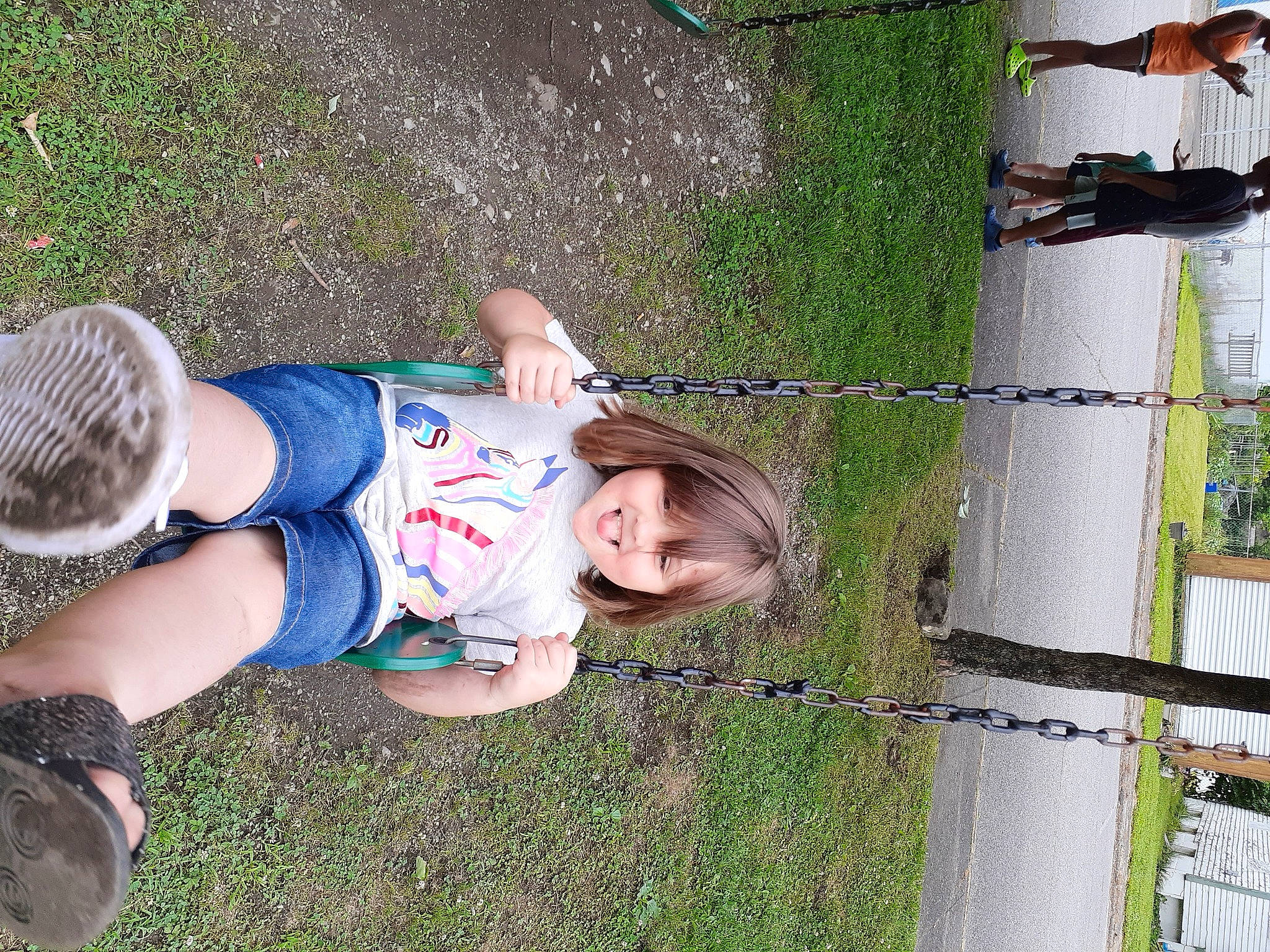 Hayley is registered to the contest to win money with this photo: child, fun, grass, happy, joy, leg, person, photography, plant, play, smile, summer, toddler, tree, vacation