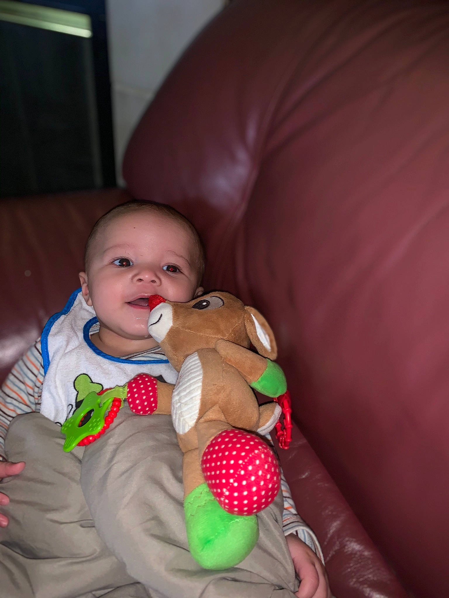 Deshawn joined the competition — help win amazing prizes! arm, baby, baby_toddler_clothing, ball, cheek, child, comfort, finger, hand, human_body, human_leg, lip, person, sitting, skin, stuffed_toy, thigh, toddler, toy, vertebrate