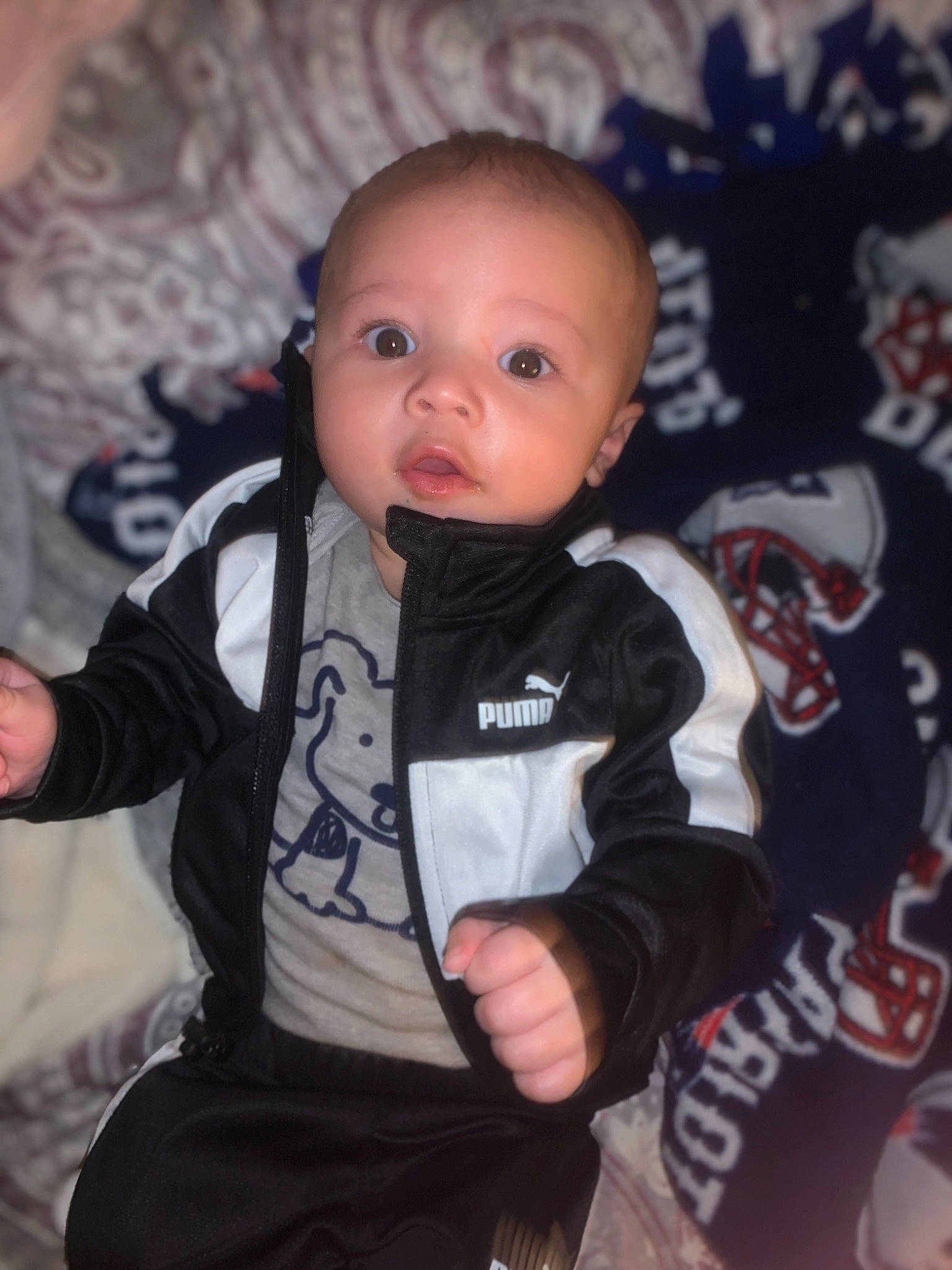 Deshawn joined the competition — help win amazing prizes! baby, baby_products, baby_toddler_clothing, cheek, child, comfort, cool, eye, face, flash_photography, fun, gesture, hairstyle, happy, head, person, sitting, skin, sleeve, t_shirt