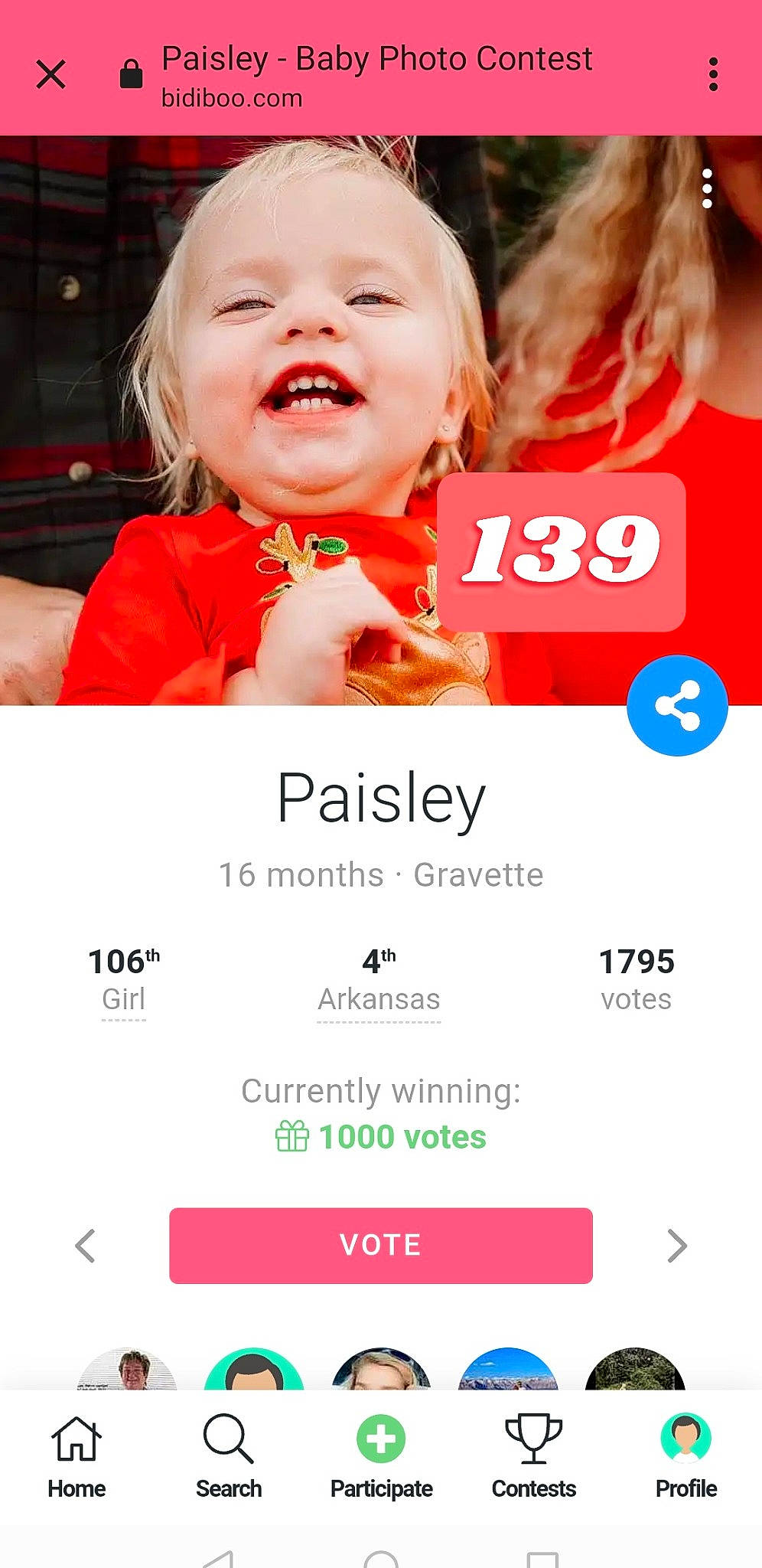 Kassy-joy participe au concours pour gagner de l'argent avec cette photo : advertising, baby, child, communication_device, event, font, fun, gesture, happy, logo, multimedia, nose, person, photo_caption, portable_communications_device, product, red, screenshot, sharing, smile