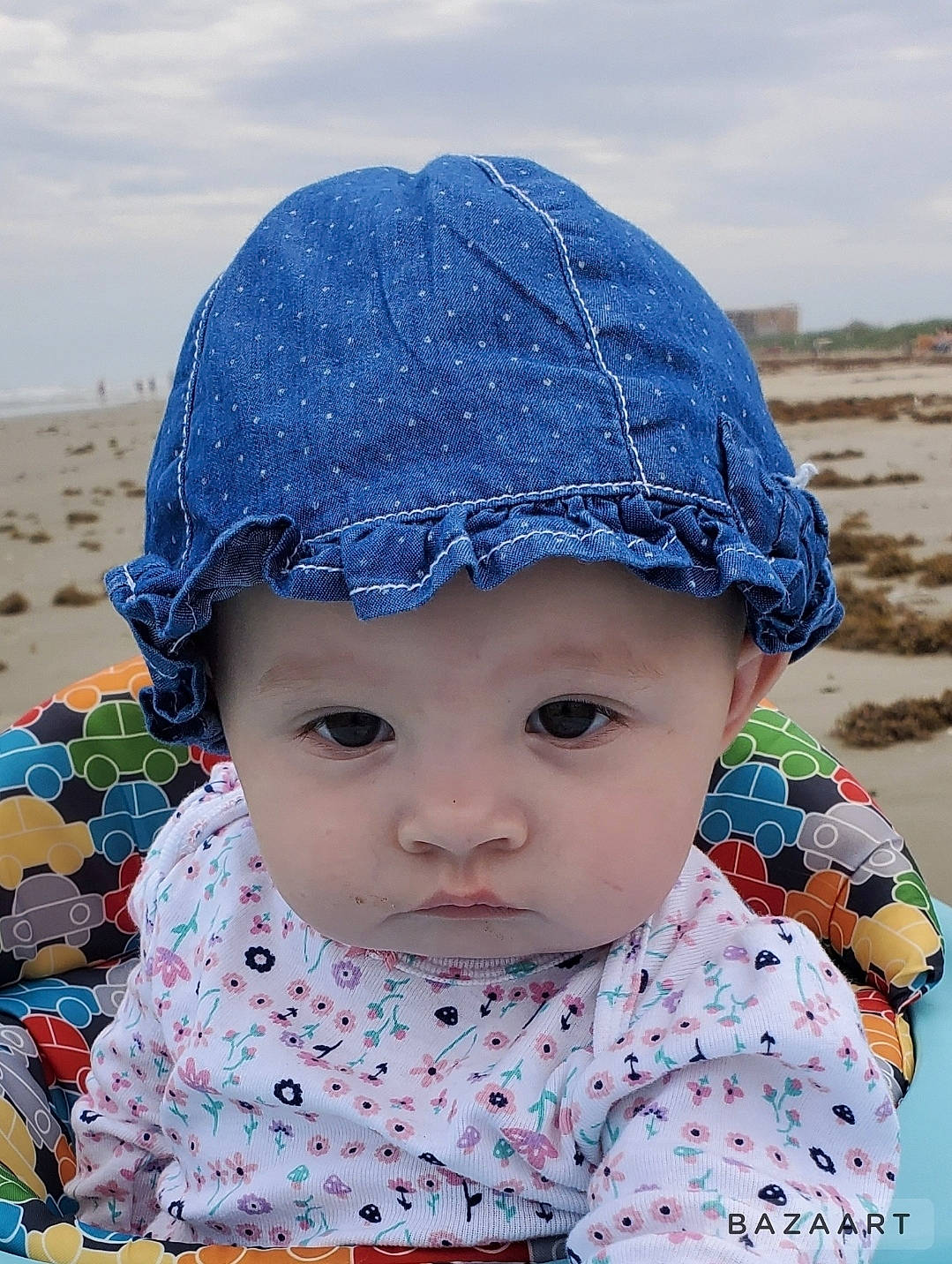Marlee is registered to the contest to win money with this photo: baby, baby_toddler_clothing, beauty, cap, child, chin, cloud, electric_blue, eye, fashion_accessory, happy, hat, head, headwear, pattern, people_in_nature, person, sky, sleeve, toddler