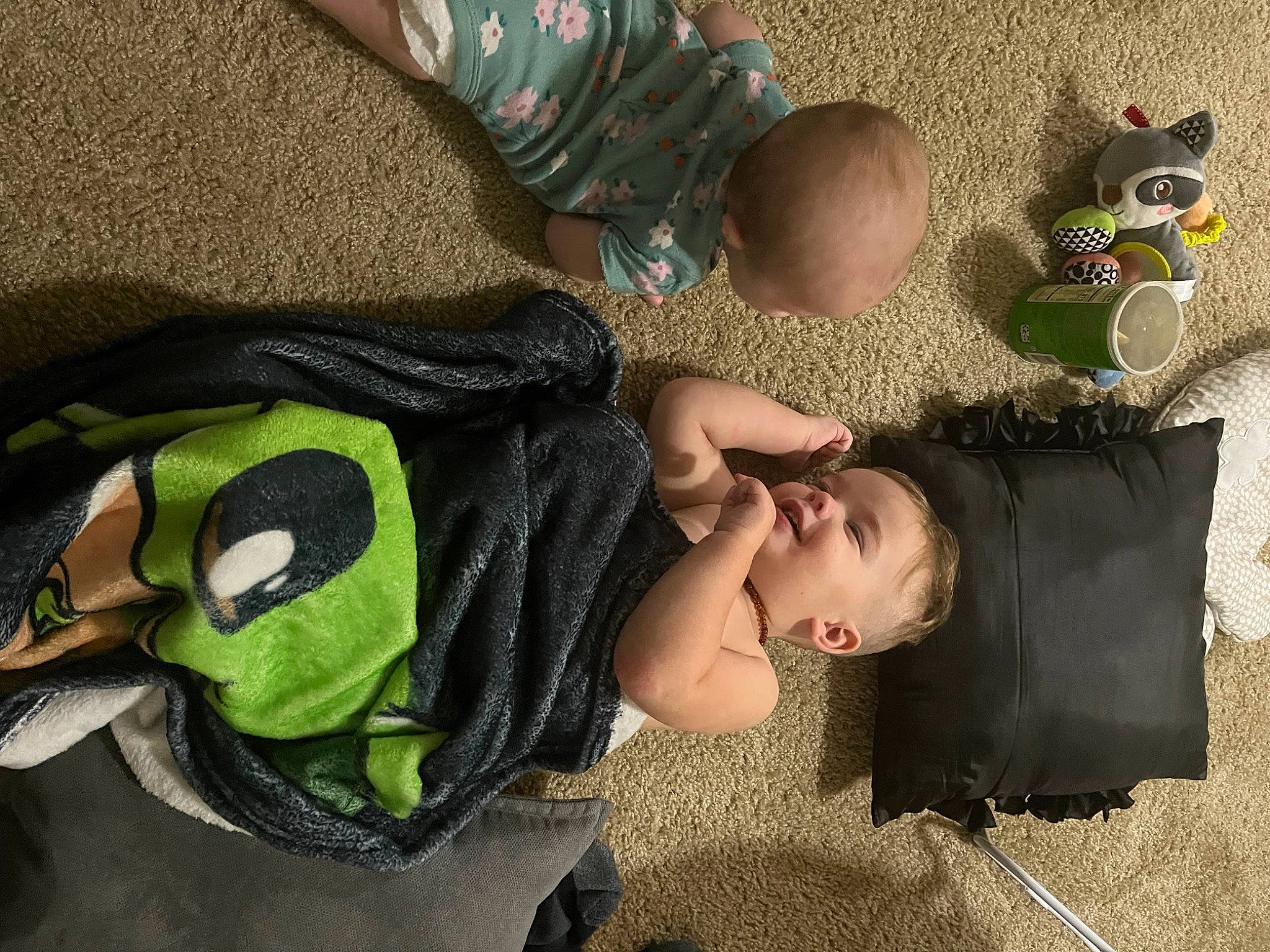 Augustus is registered to the contest to win money with this photo: baby, baby_carriage, baby_products, baby_toddler_clothing, child, comfort, fun, grass, pattern, person, sitting, toddler, tree, wood