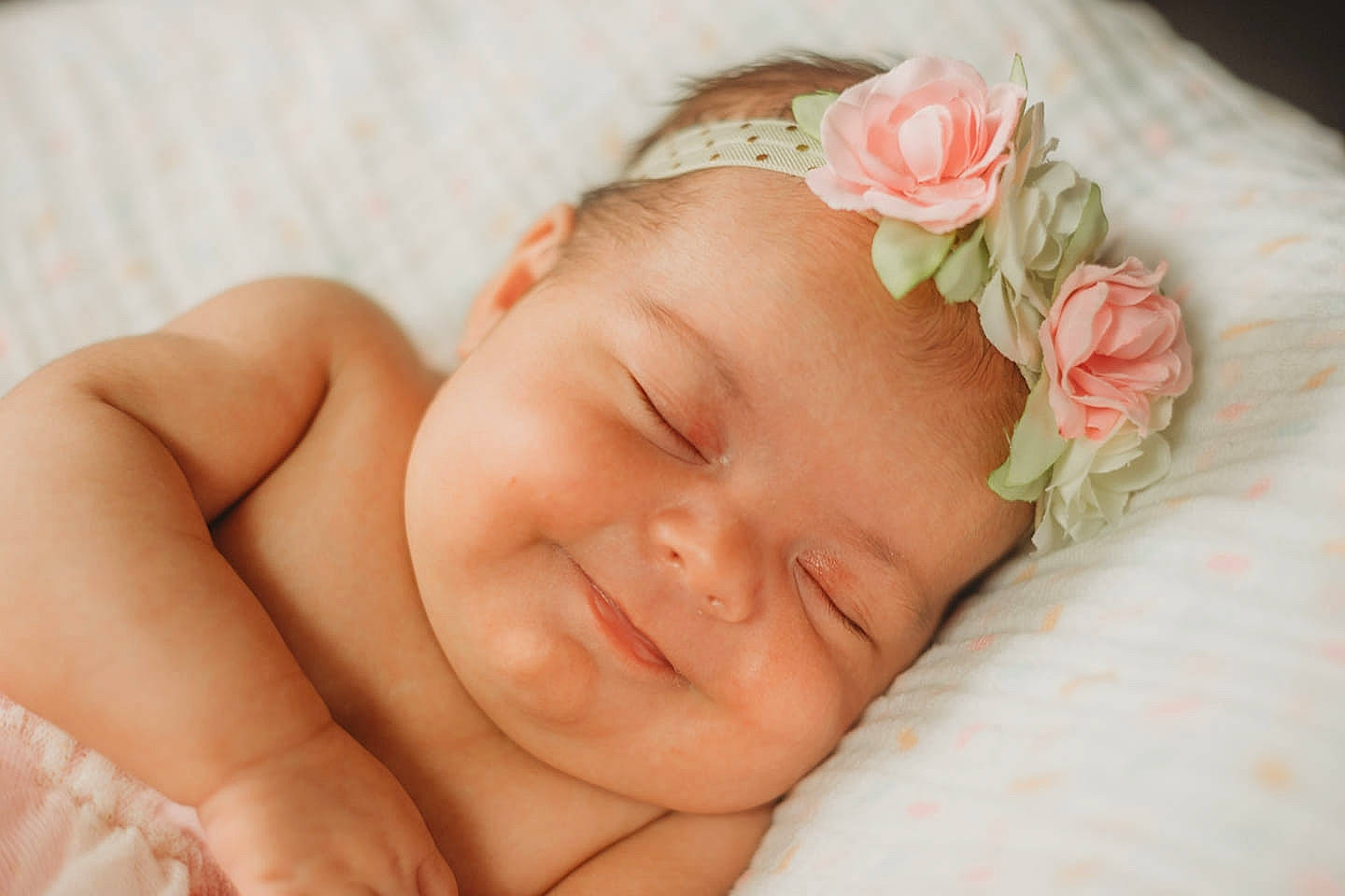 Everlie joined the competition — help win amazing prizes! baby, baby_sleeping, beauty, birth, cheek, child, close_up, face, hair_accessory, hand, headband, headgear, lip, nose, person, photograph, photography, pink, skin, sleep