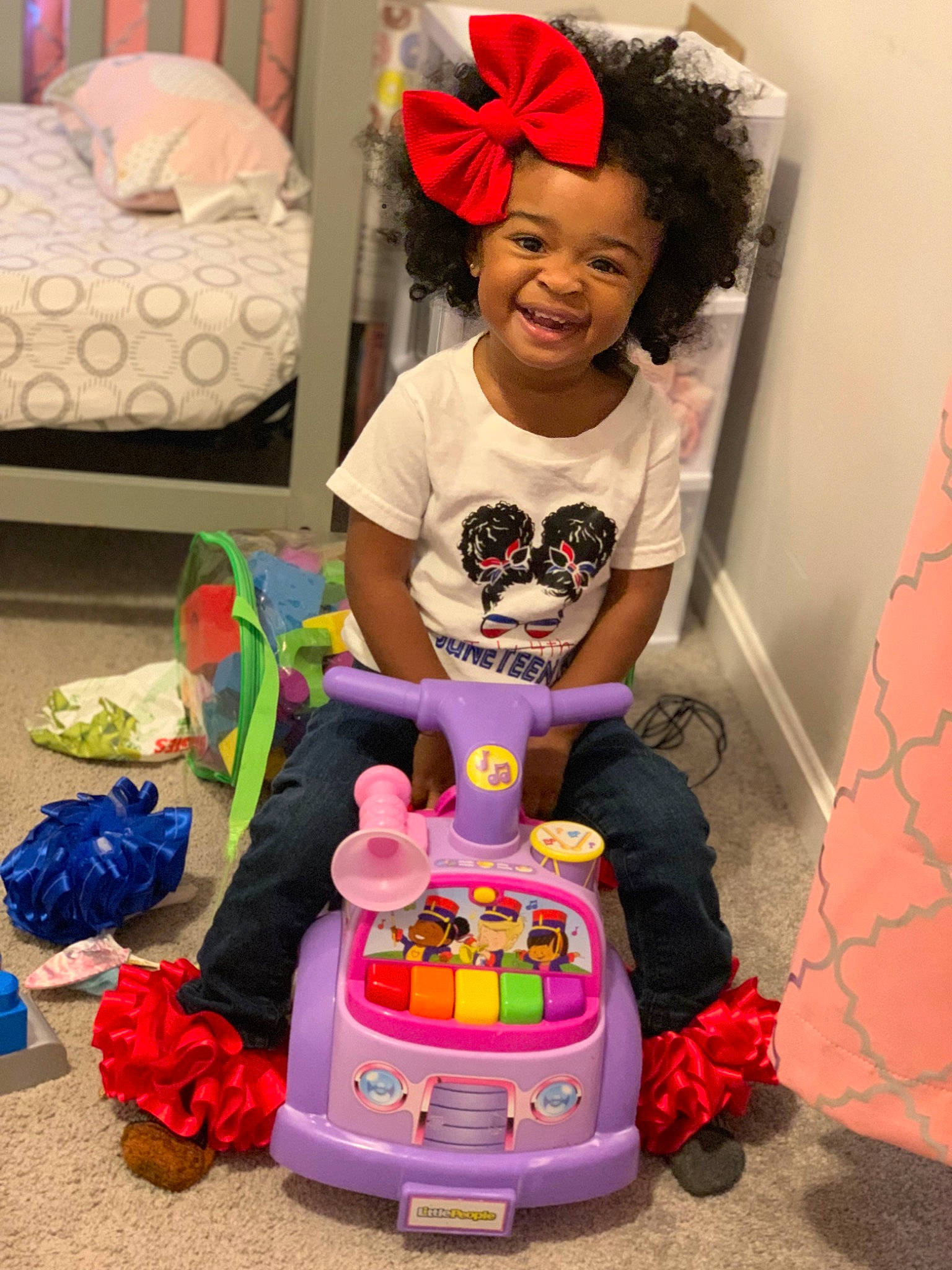 Nala joined the competition — help win amazing prizes! baby, baby_toddler_clothing, birthday, child, event, fun, happy, hat, joy, magenta, party_supply, person, pink, product, purple, red, room, sitting, smile, t_shirt
