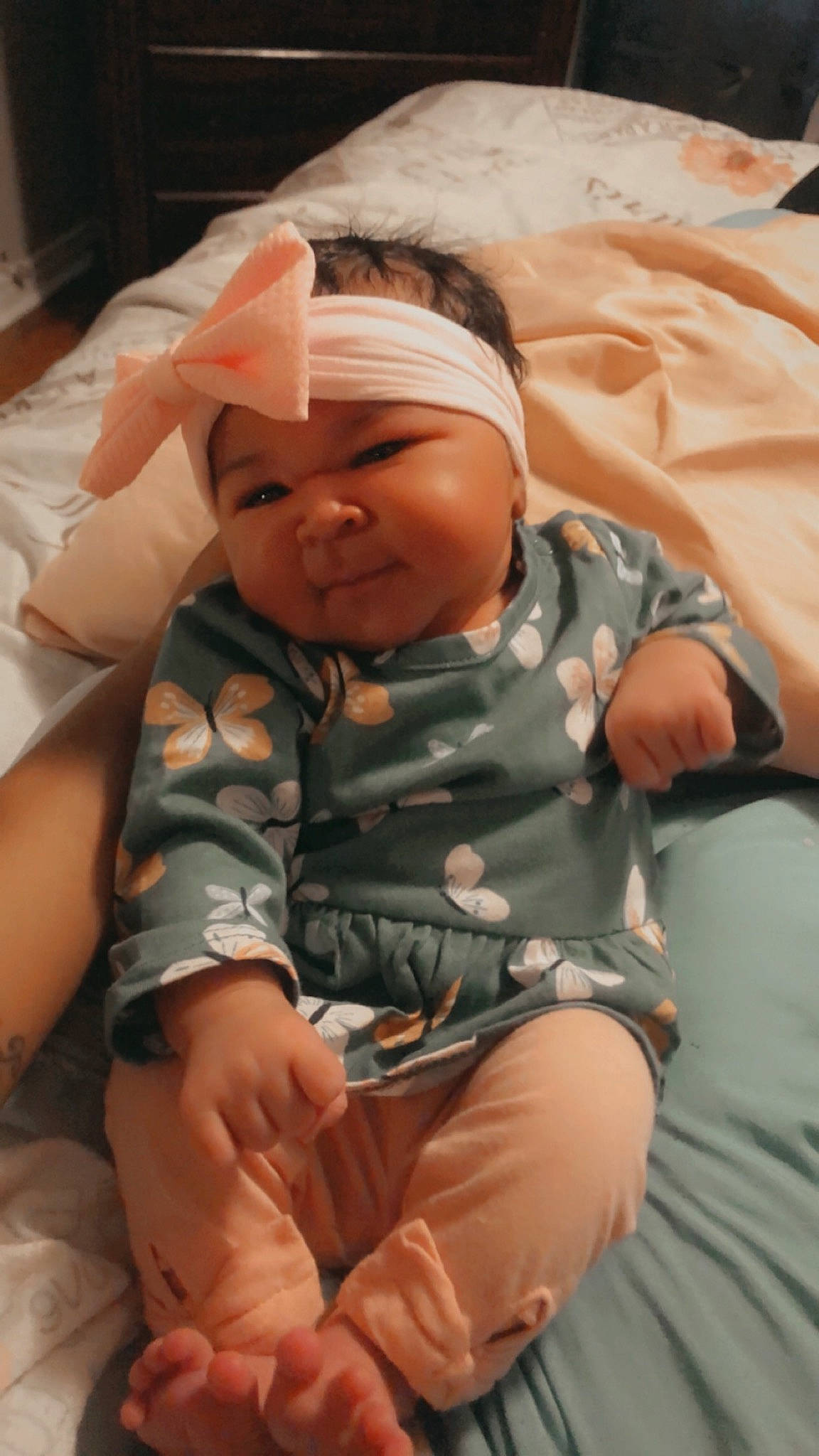 Kynslee is registered to the contest to win money with this photo: baby, baby_products, baby_toddler_clothing, cheek, child, comfort, hand, headwear, linens, peach, person, skin, toddler