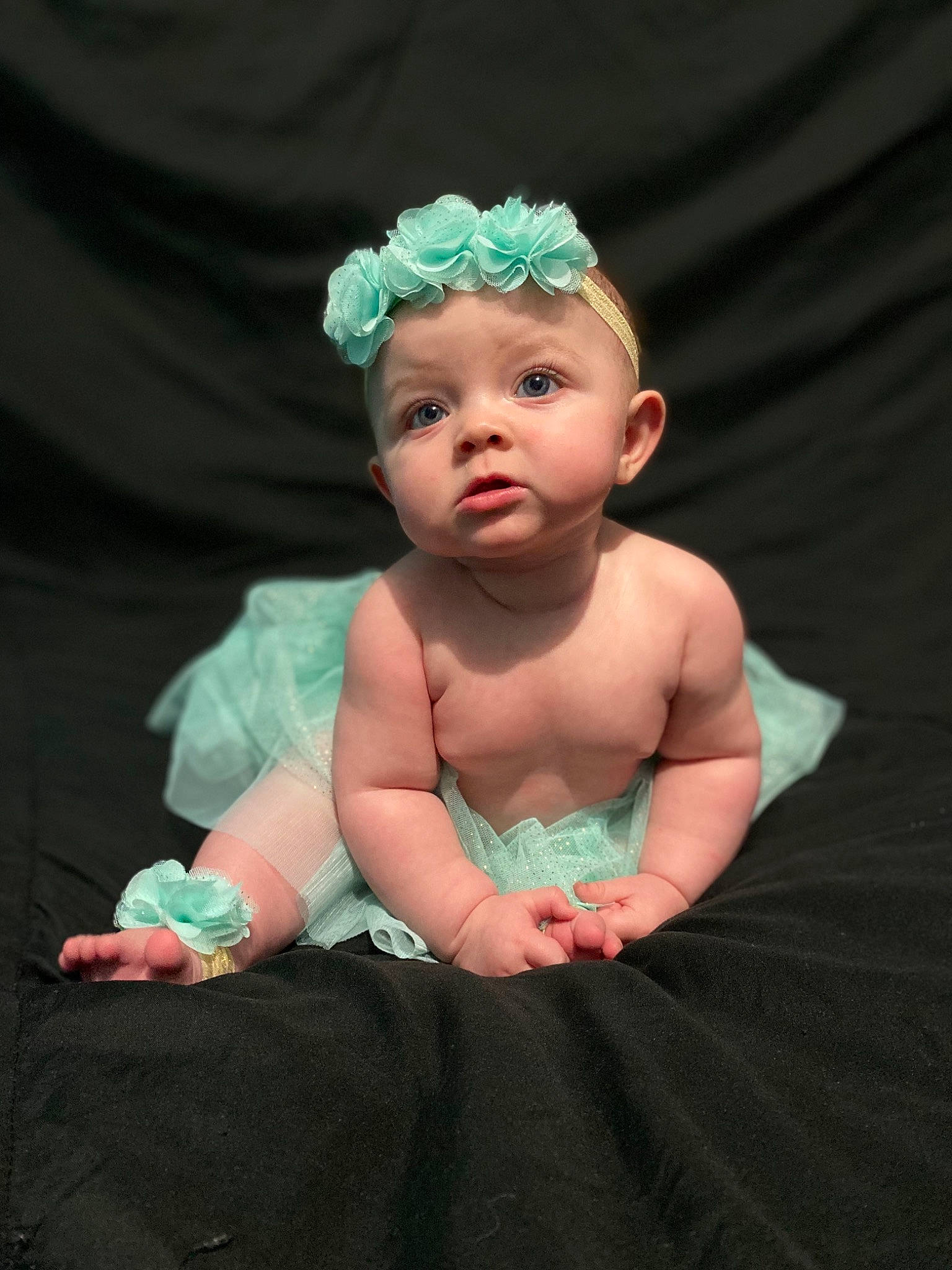 Mariyah joined the competition — help win amazing prizes! baby, baby_toddler_clothing, child, costume, costume_accessory, fashion_accessory, green, hair_accessory, headband, headgear, headpiece, headwear, person, smile, toddler