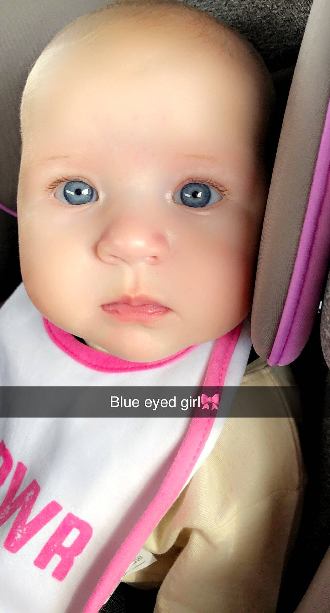 Hazel is registered to the contest to win money with this photo: baby, baby_toddler_clothing, cheek, chin, ear, eye, eyebrow, eyelash, flash_photography, human, iris, lip, material_property, mouth, neck, nose, person, pink, product, skin