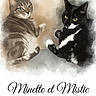 cat, tabby_cat, black_and_white_cat, watercolor, artistic, portrait, pets, animal, feline, sitting, soft_background, illustration, text_overlay, heartfelt, memorial, cute, domestic_cat, two_cats, companions, furry