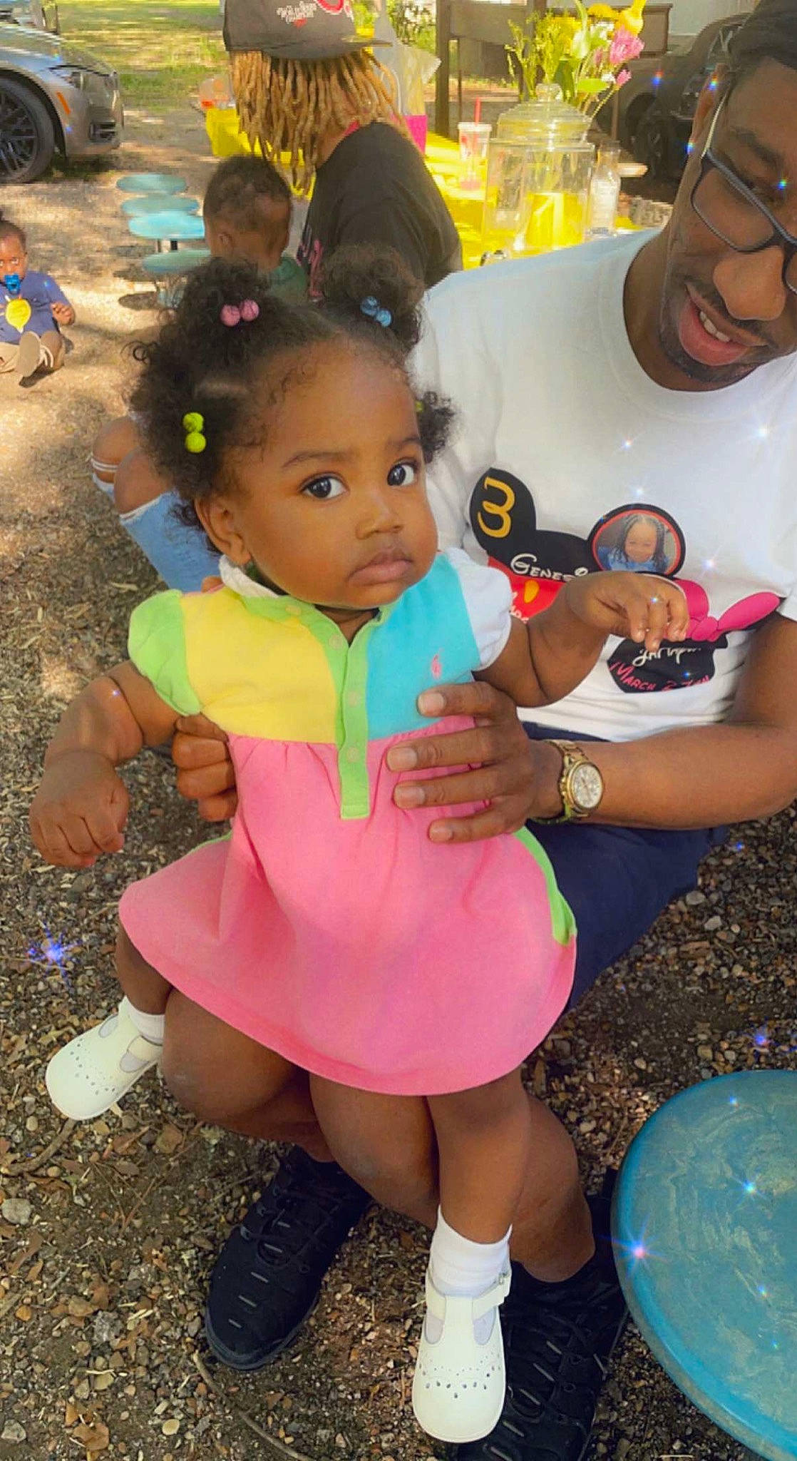 Torri joined the competition — help win amazing prizes! child, clothing, event, facial_expression, friendship, fun, green, happy, leisure, party, person, pink, recreation, shoe, skin, sneakers, summer, thigh, toddler, watch