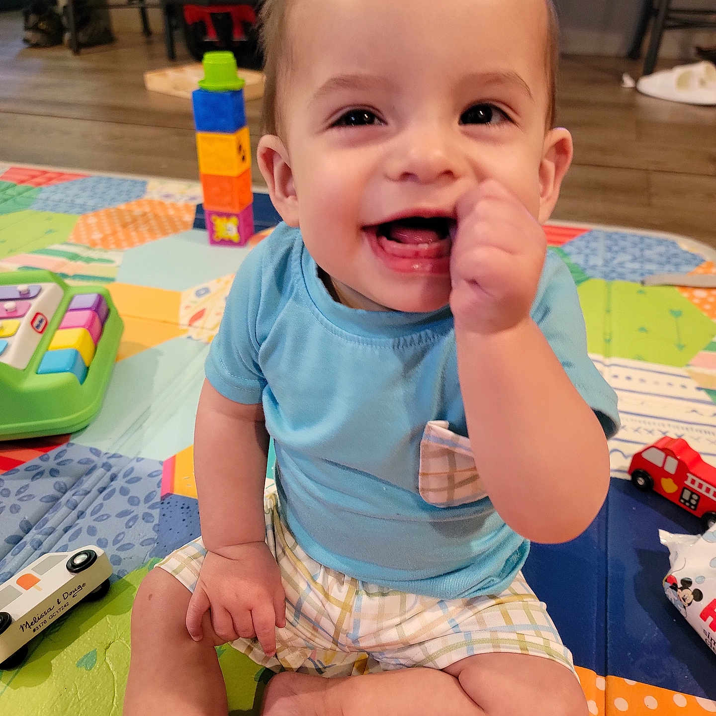 Ripley joined the competition — help win amazing prizes! baby, bodypart, car, clothing, cutlery, face, finger, hand, happy, head, laughing, person, photography, portrait, shorts, sitting, spoon, t_shirt, transportation, vehicle
