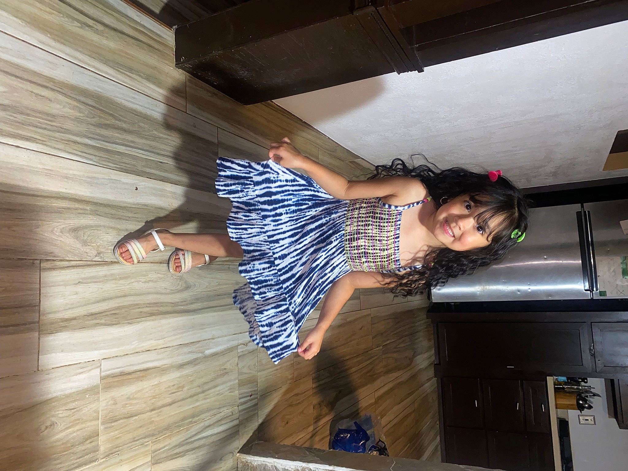 Annalise is registered to the contest to win money with this photo: ceiling, drawer, flash_photography, flooring, fun, happy, hardwood, human_leg, joy, leisure, machine, person, room, smile, thigh, waist, wood