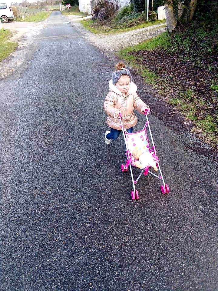 Dgena a rejoint le concours — aidez-le/la à gagner de superbes lots ! asphalt, baby_carriage, baby_products, dog_walking, fun, grass, leash, person, pink, product, recreation, road, road_surface, sporting_group, vehicle, walking