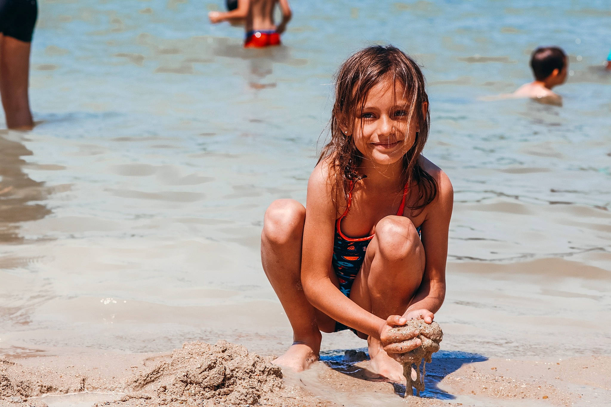 Milana participe au concours pour gagner de l'argent avec cette photo : bathing, beach, bikini, child, event, fun, happy, head, joy, leisure, morning, people_in_nature, people_on_beach, person, recreation, sand, smile, summer, swimwear, thigh