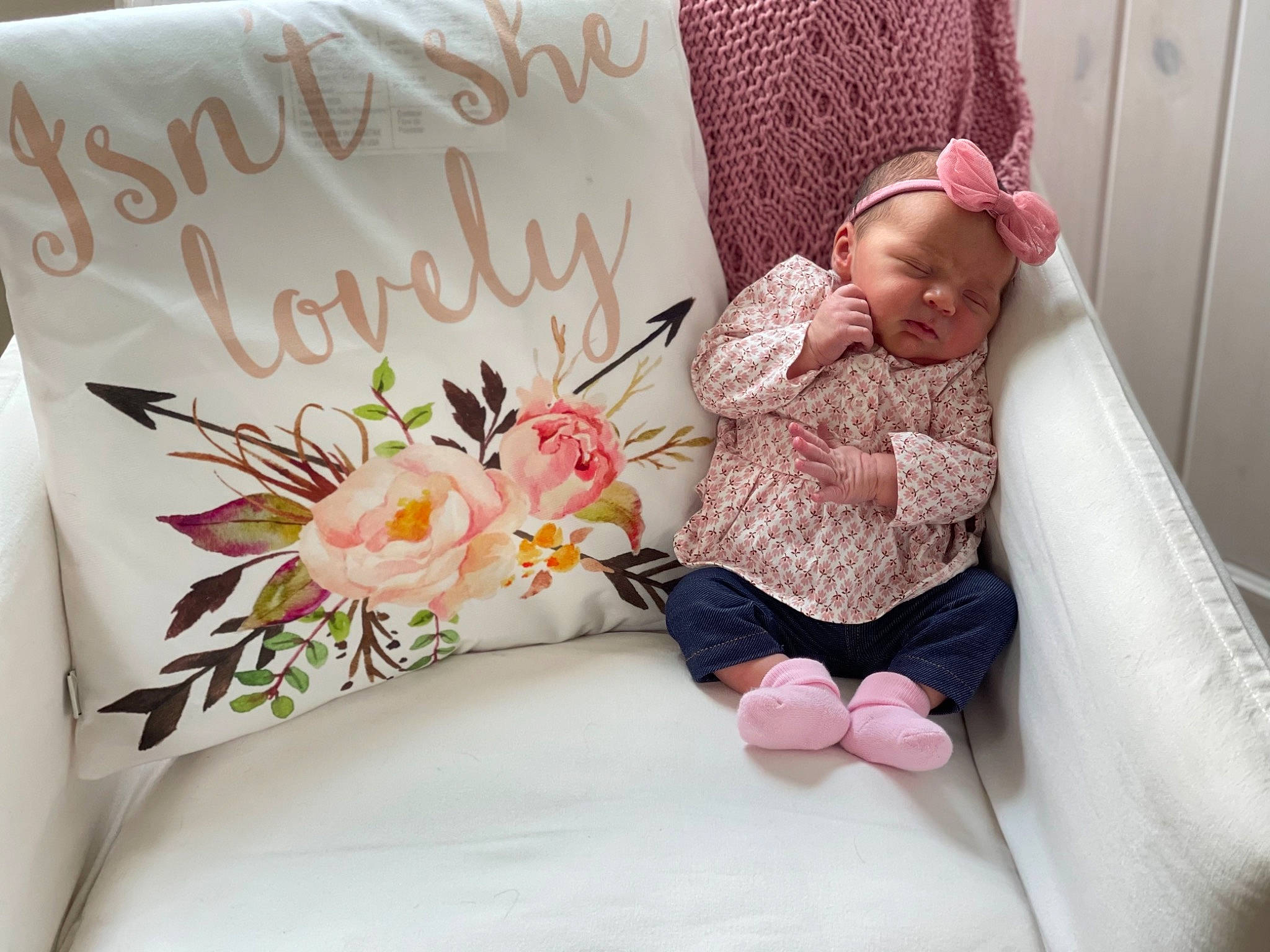 Alessandra joined the competition — help win amazing prizes! baby, baby_toddler_clothing, beauty, bed_sheet, bedding, comfort, event, flower, flower_arranging, furniture, headwear, linens, magenta, pattern, person, petal, pillow, pink, t_shirt, textile